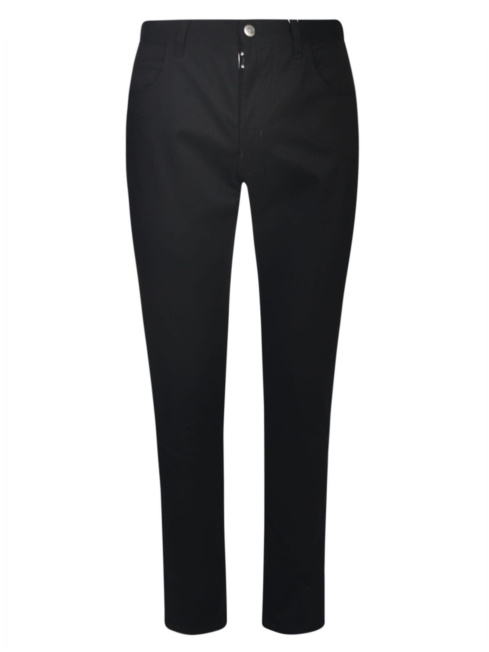 Shop Maison Margiela Fitted Buttoned Trousers In Black