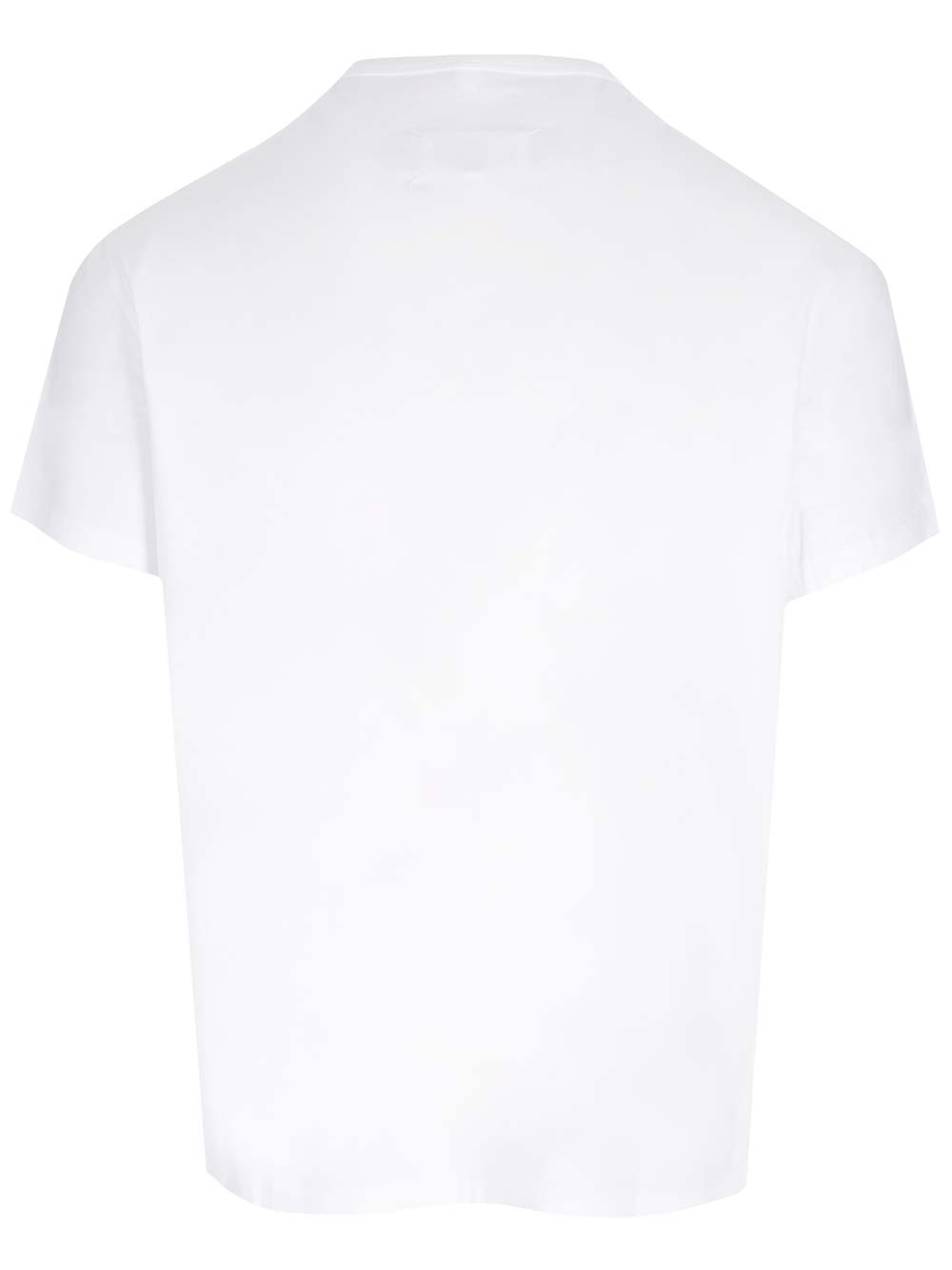 Shop Maison Margiela Regular Logo Print T-shirt In White/ Black Embroidery