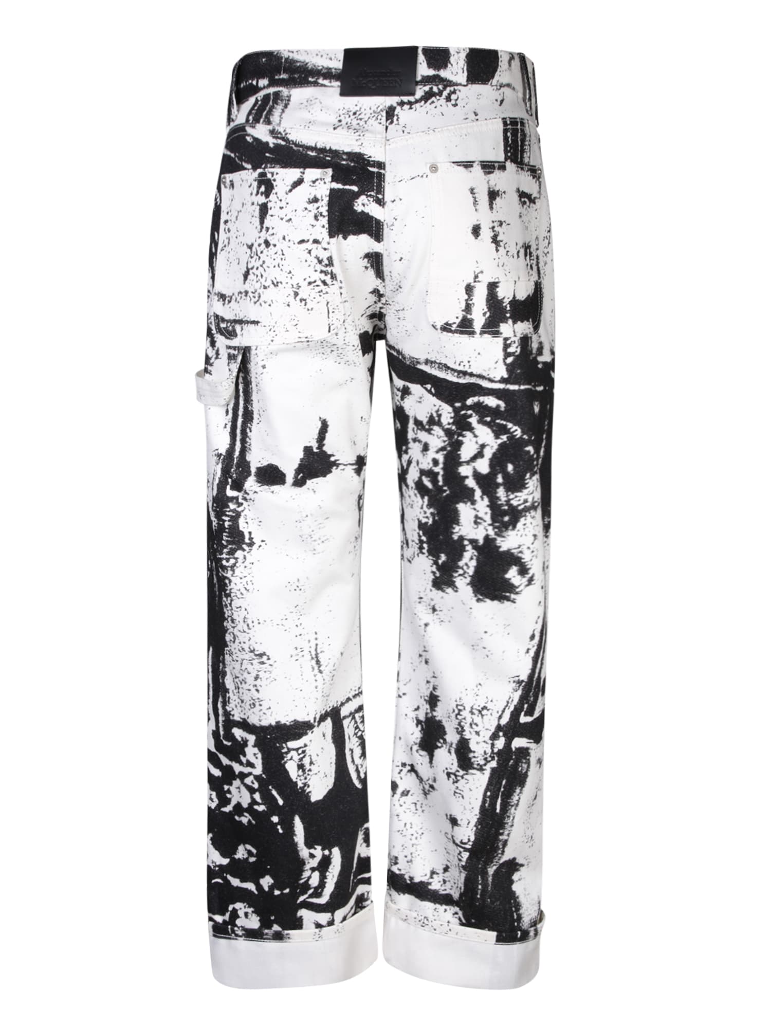 Shop Alexander Mcqueen Print White Jeans