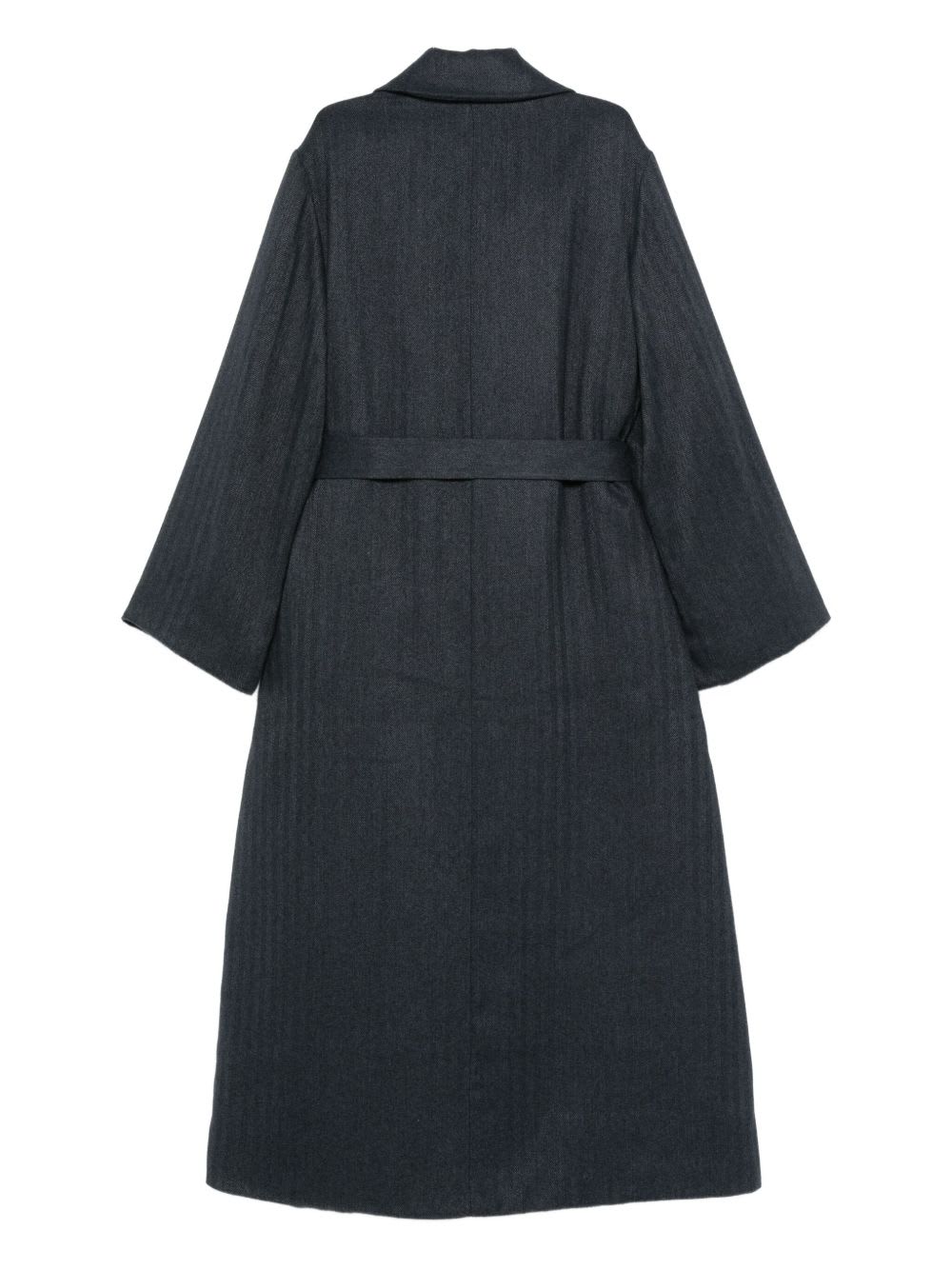 Emporio Armani Double-breasted Coat In Blue