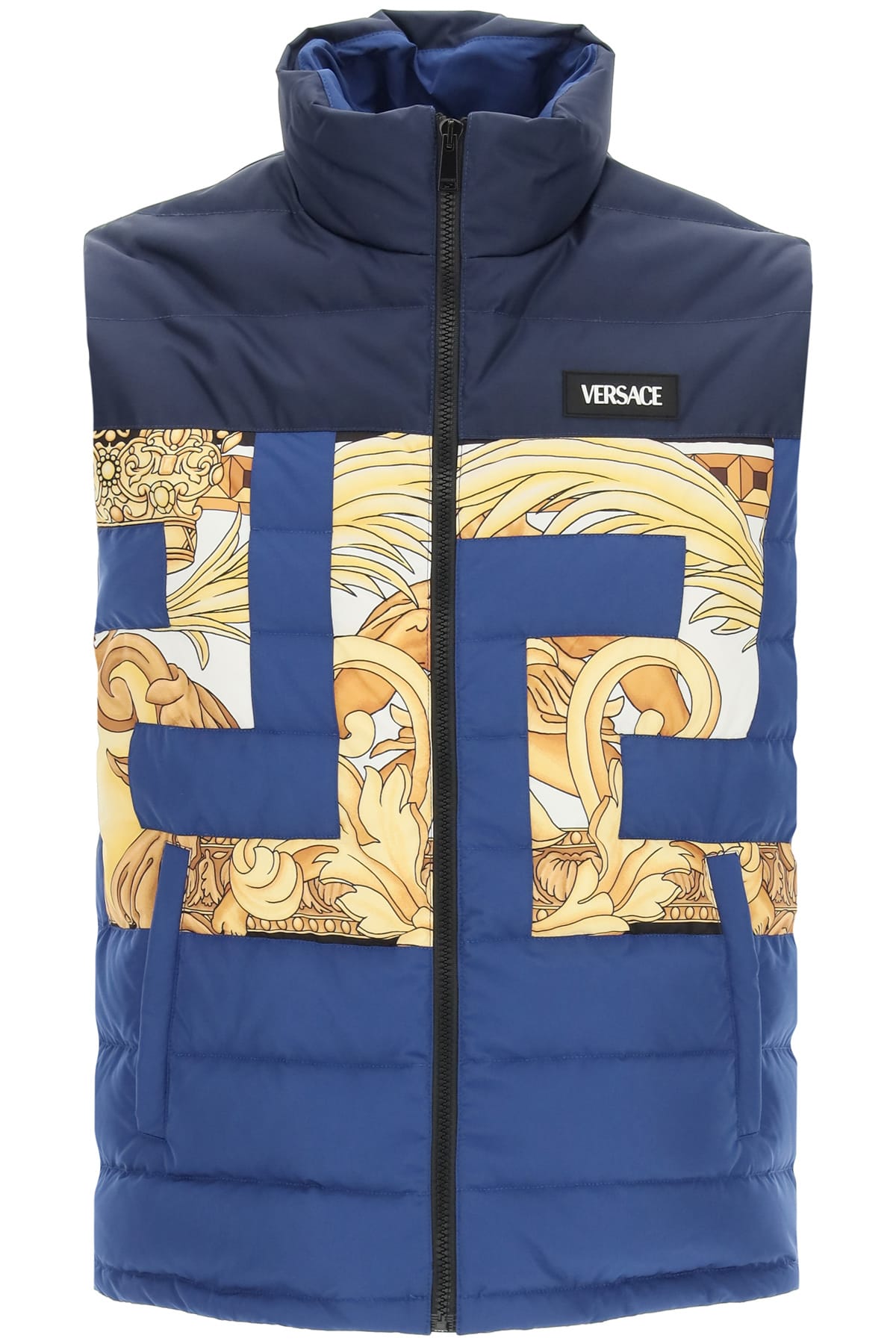 Versace Down Vest With Baroque Inserts