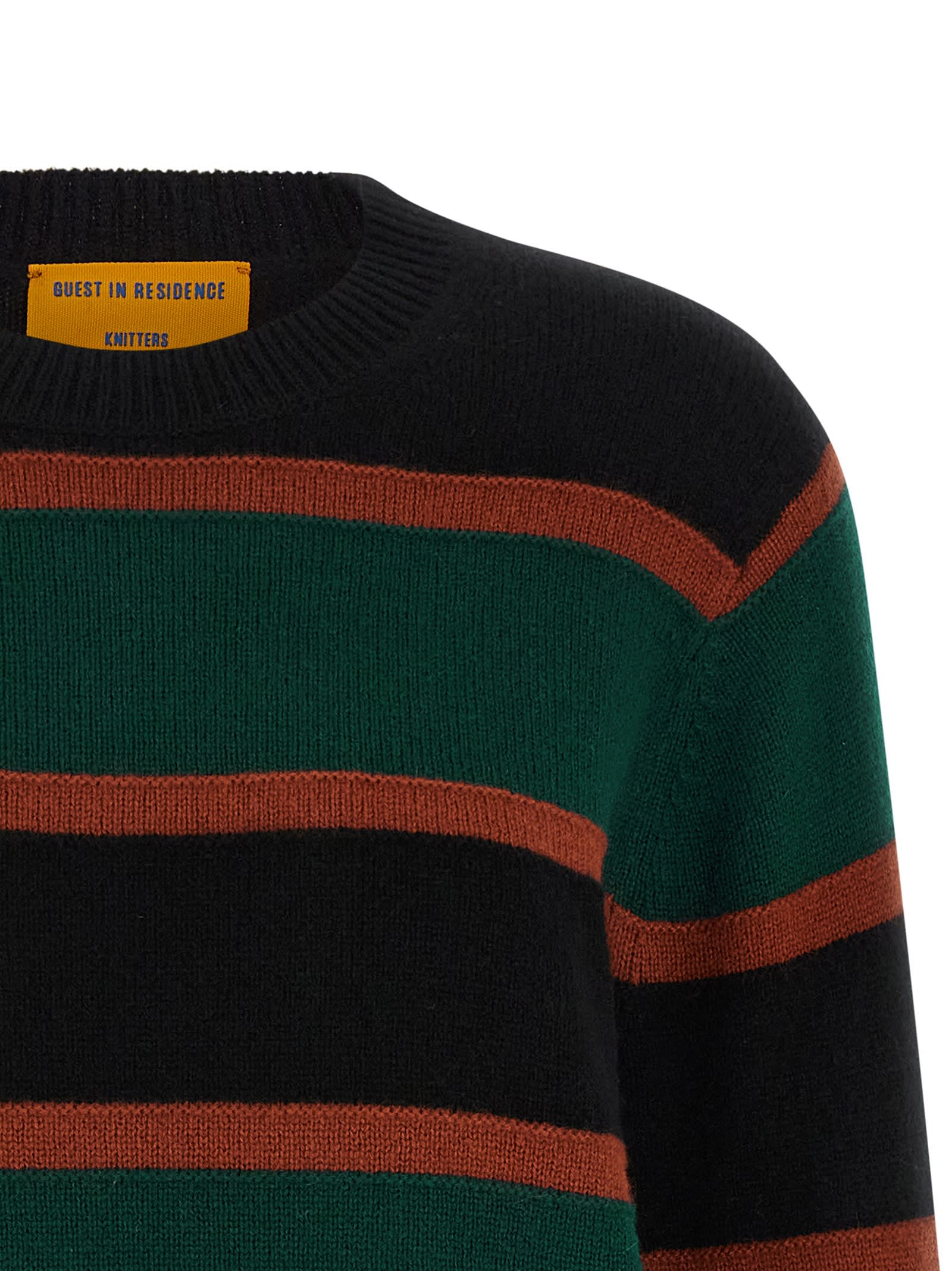 Guest In Residence Stripe Crew Sweater In Multi
