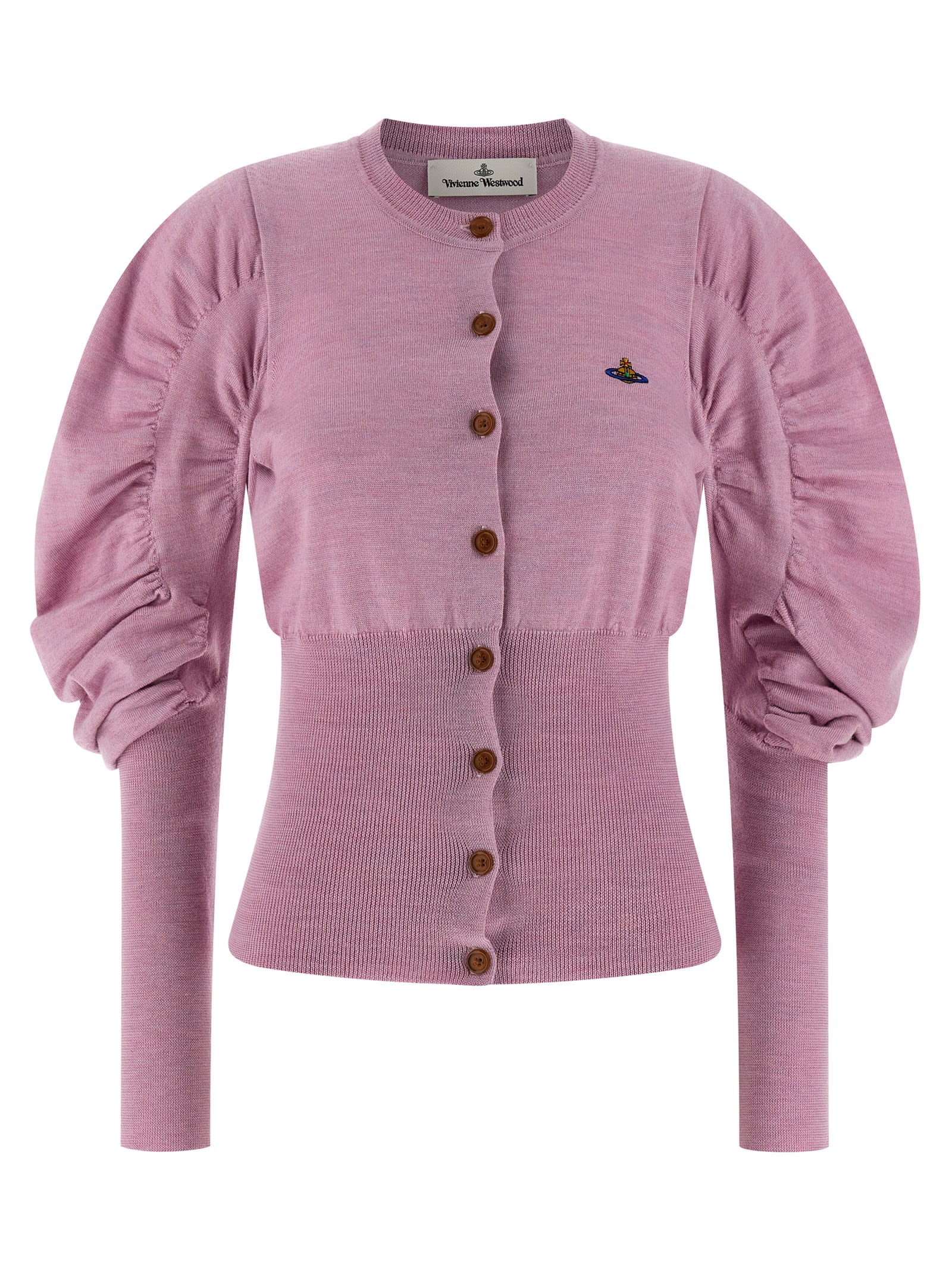 Vivienne Westwood Eli Logo-embroidered Draped Cardigan In Multi