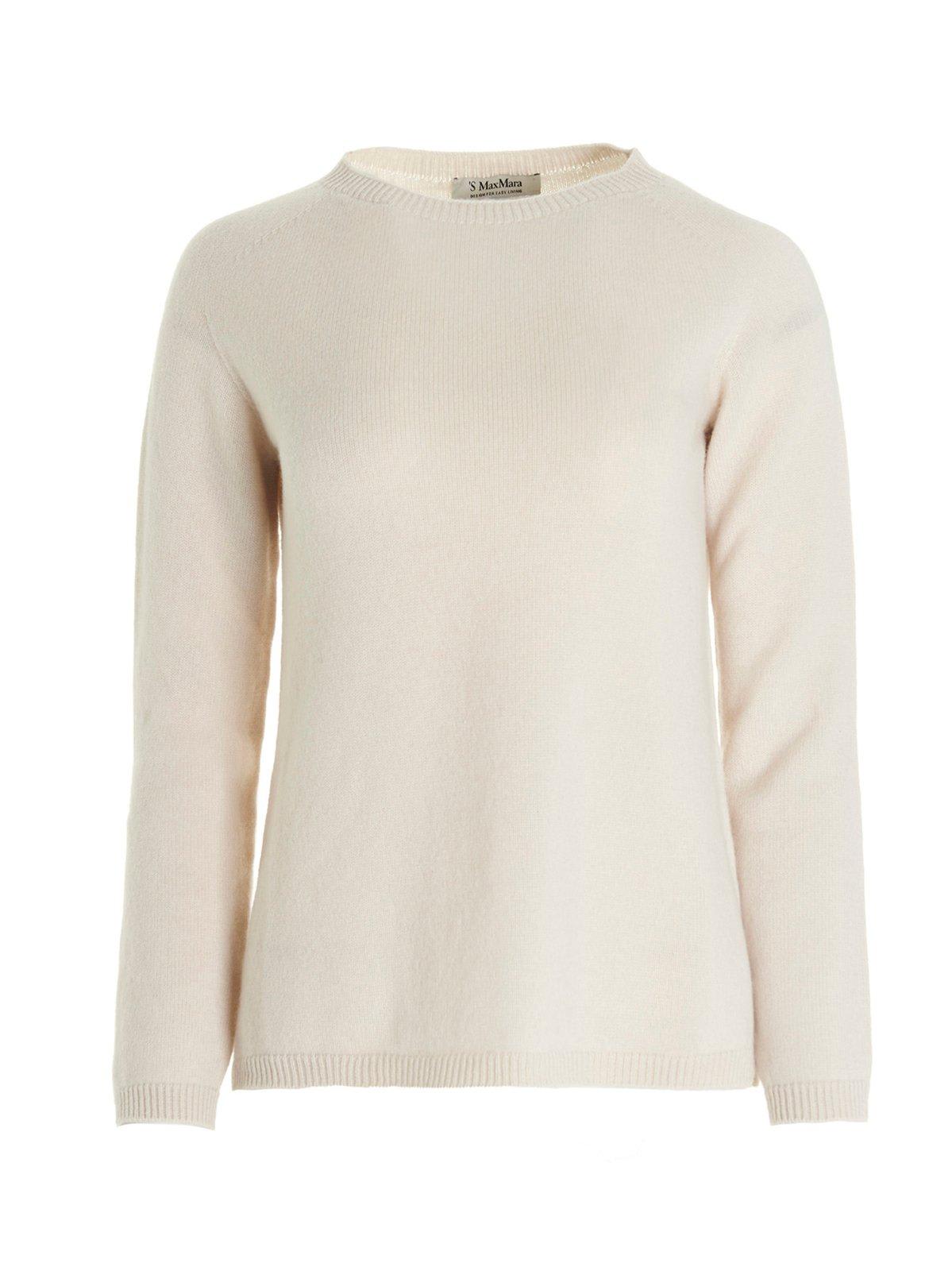 Shop 's Max Mara Giose Knitted Sweater In Bianco