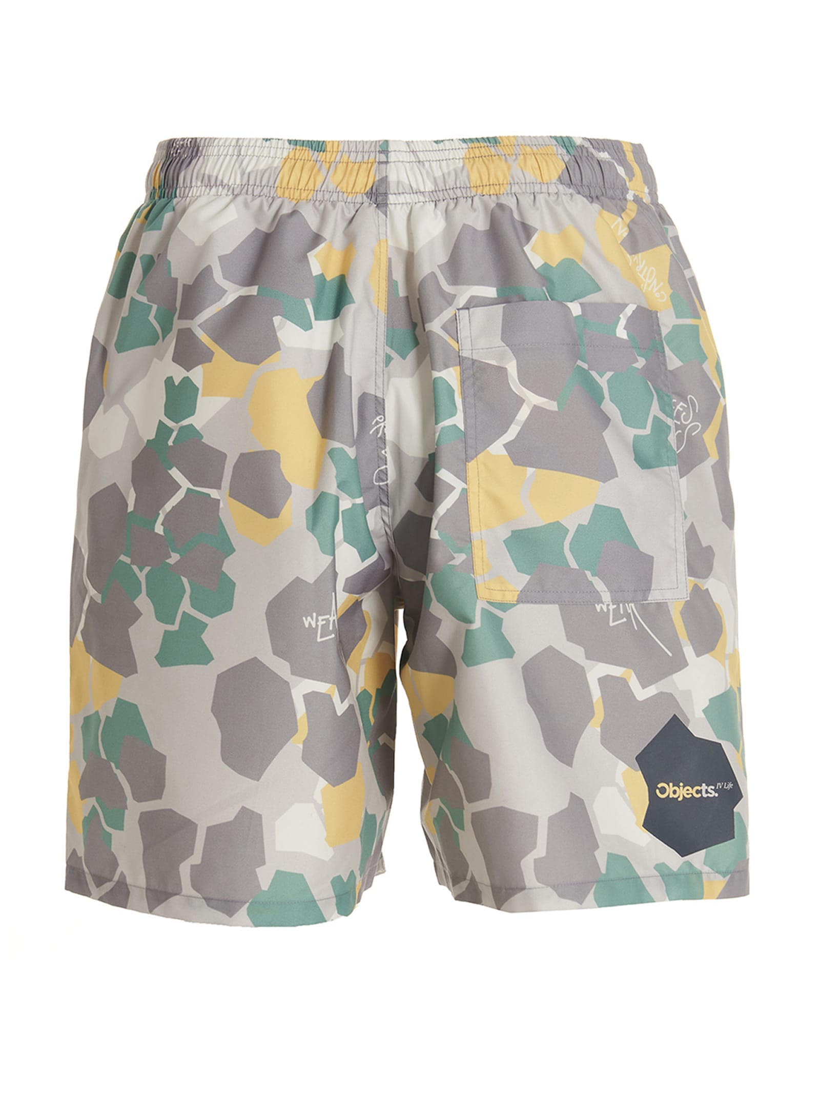 Shop Objects Iv Life Printed Beach Shorts In Multicolor