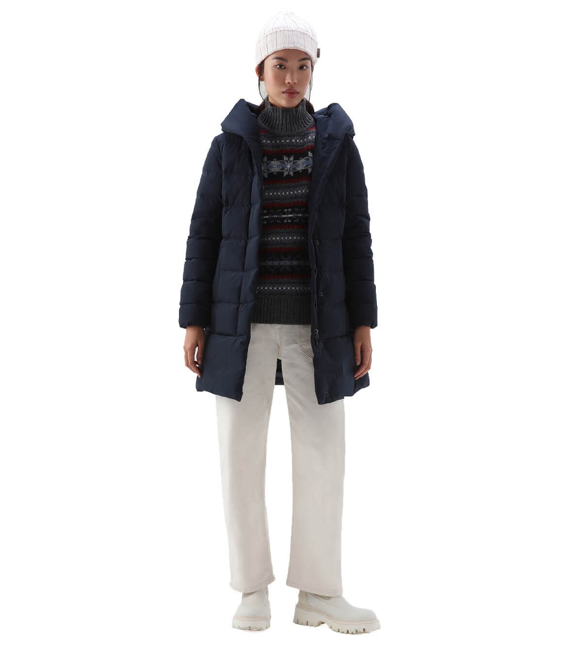 Woolrich Puffy Prescott Padded Coat In Blue