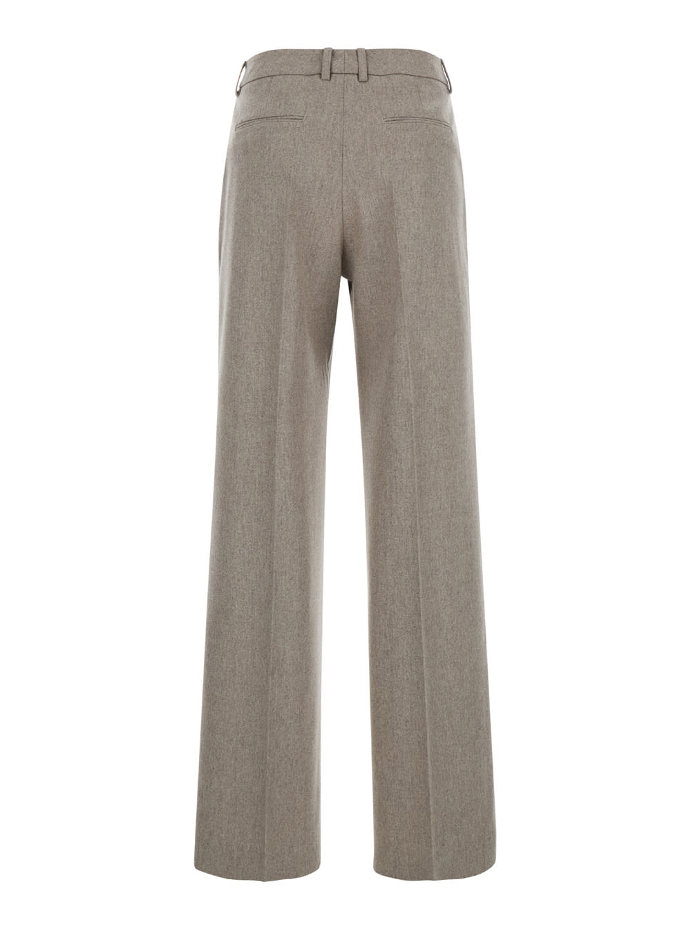 Shop Pt Torino Grey Lola Pants With Pences On The Front In Wool Blend Woman In Beige