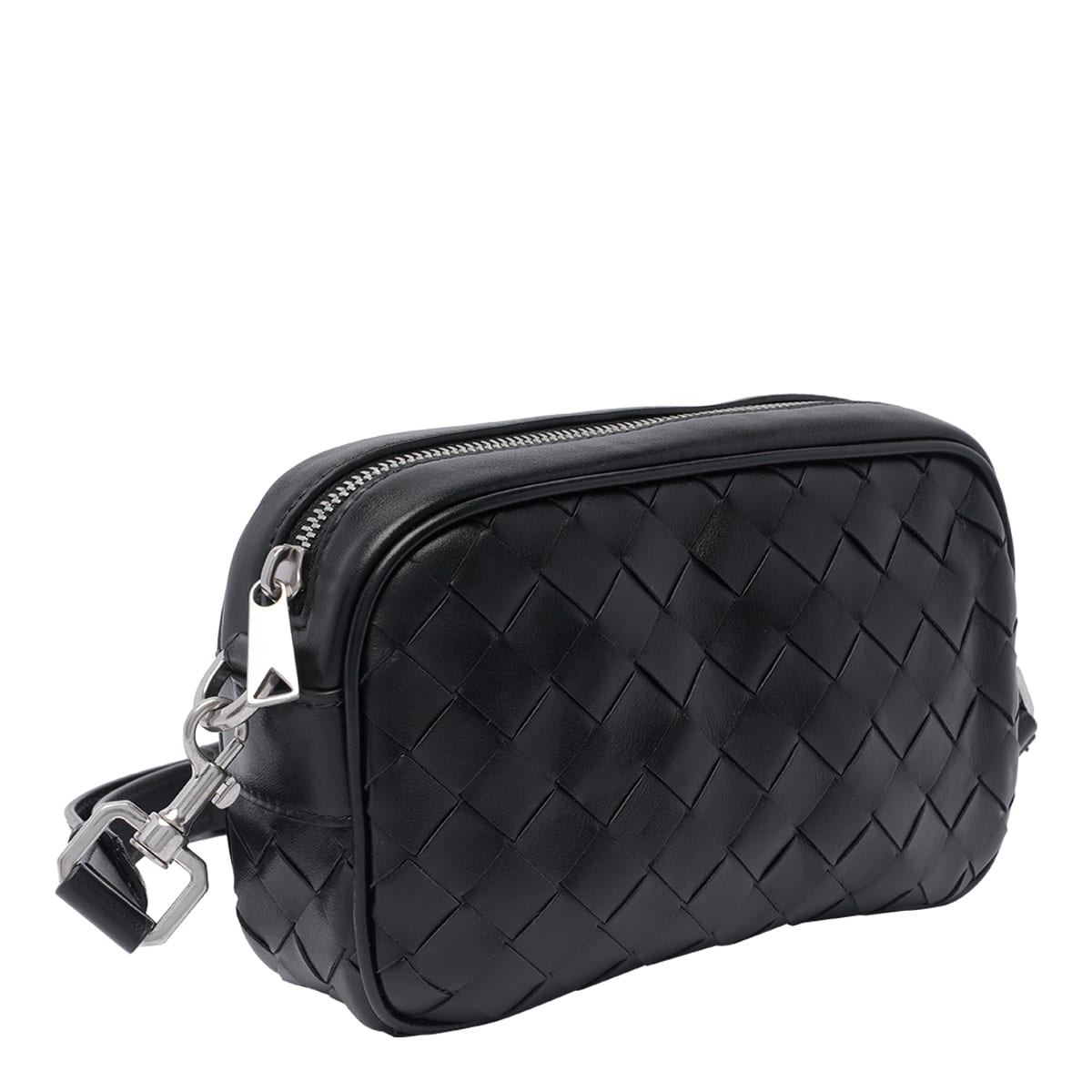 Shop Bottega Veneta Camera Bag Intrecciato Mini In Black