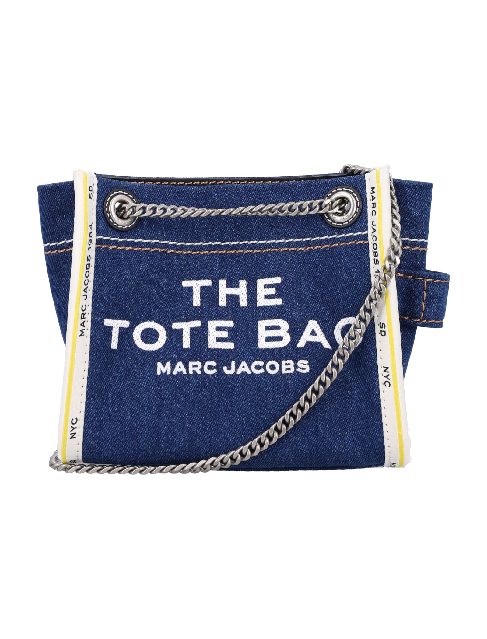 Shop Marc Jacobs The Mini Tote Bag Denim In Dark Wash