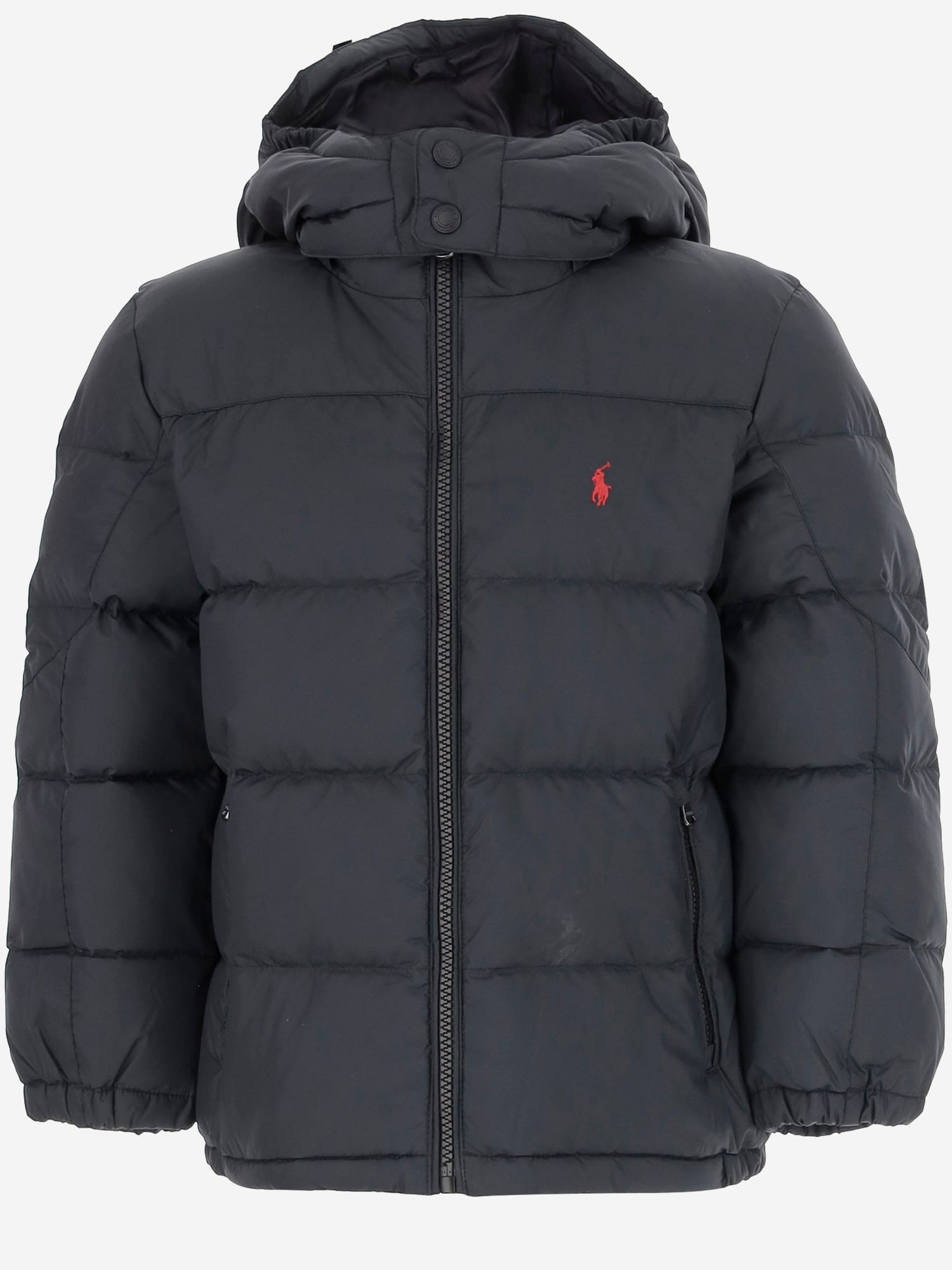 Polo Ralph Lauren Padded Down Jacket With Logo In Black