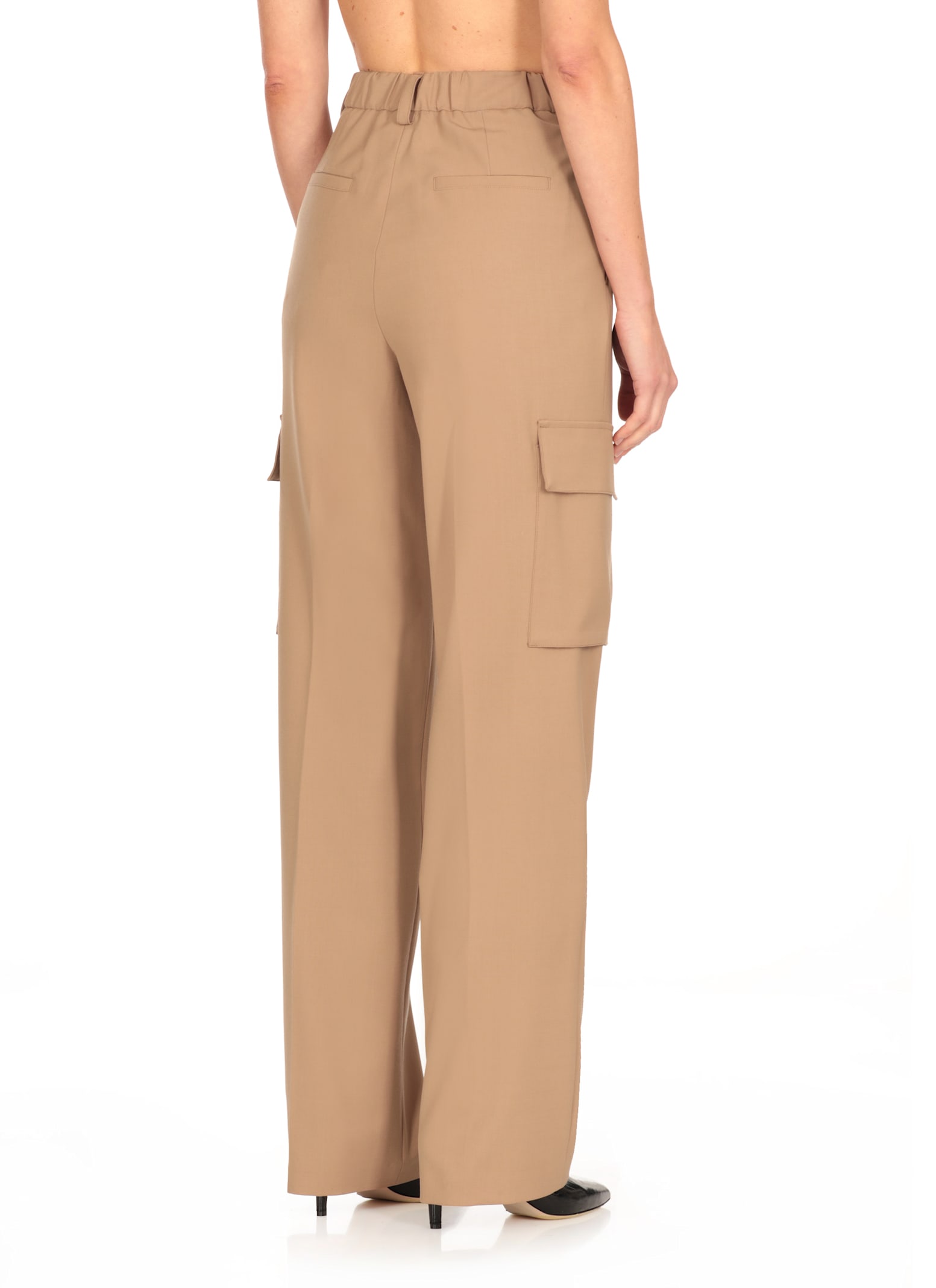 Shop Herno Wool Blend Palazzo Pants In Brown