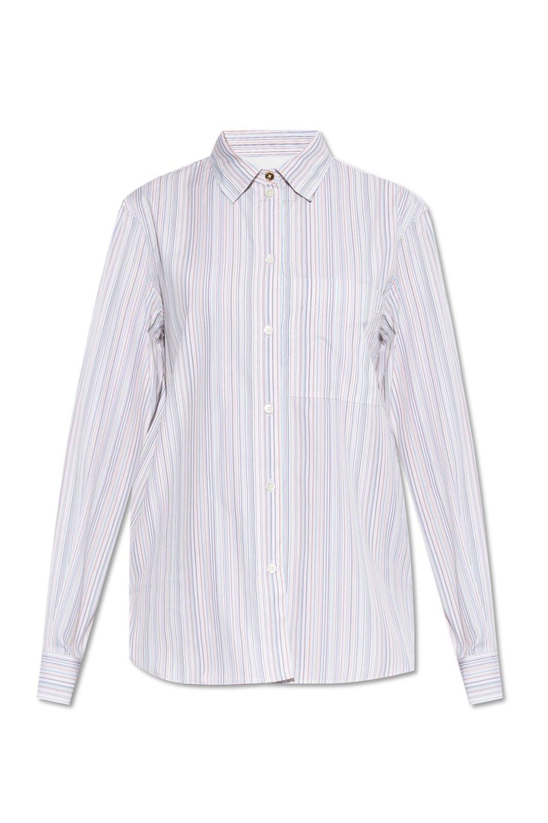 Shop Paul Smith Shirt With Stripe Pattern In White