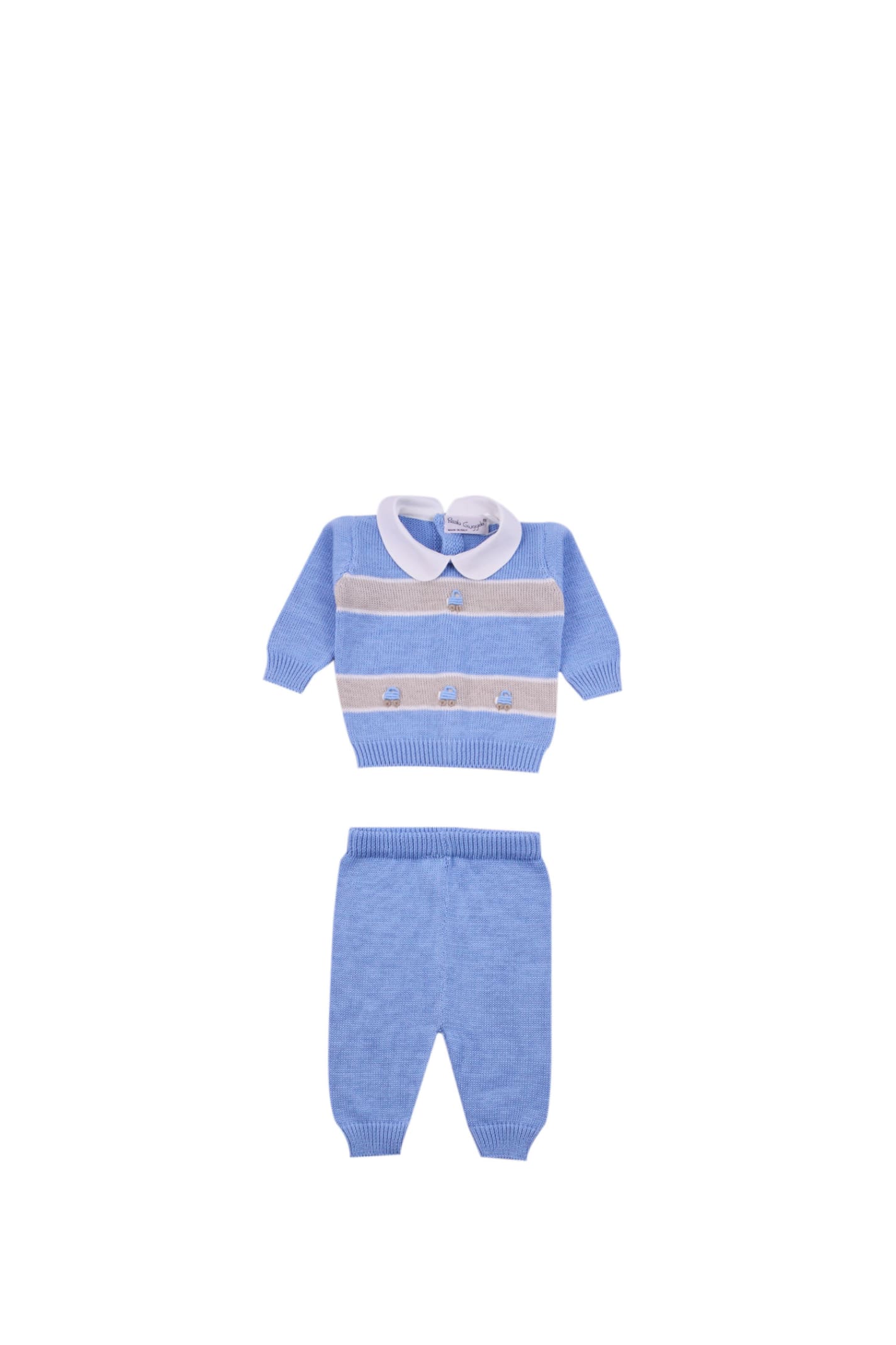 Piccola Giuggiola Babies' Cotton Suit In Light Blue