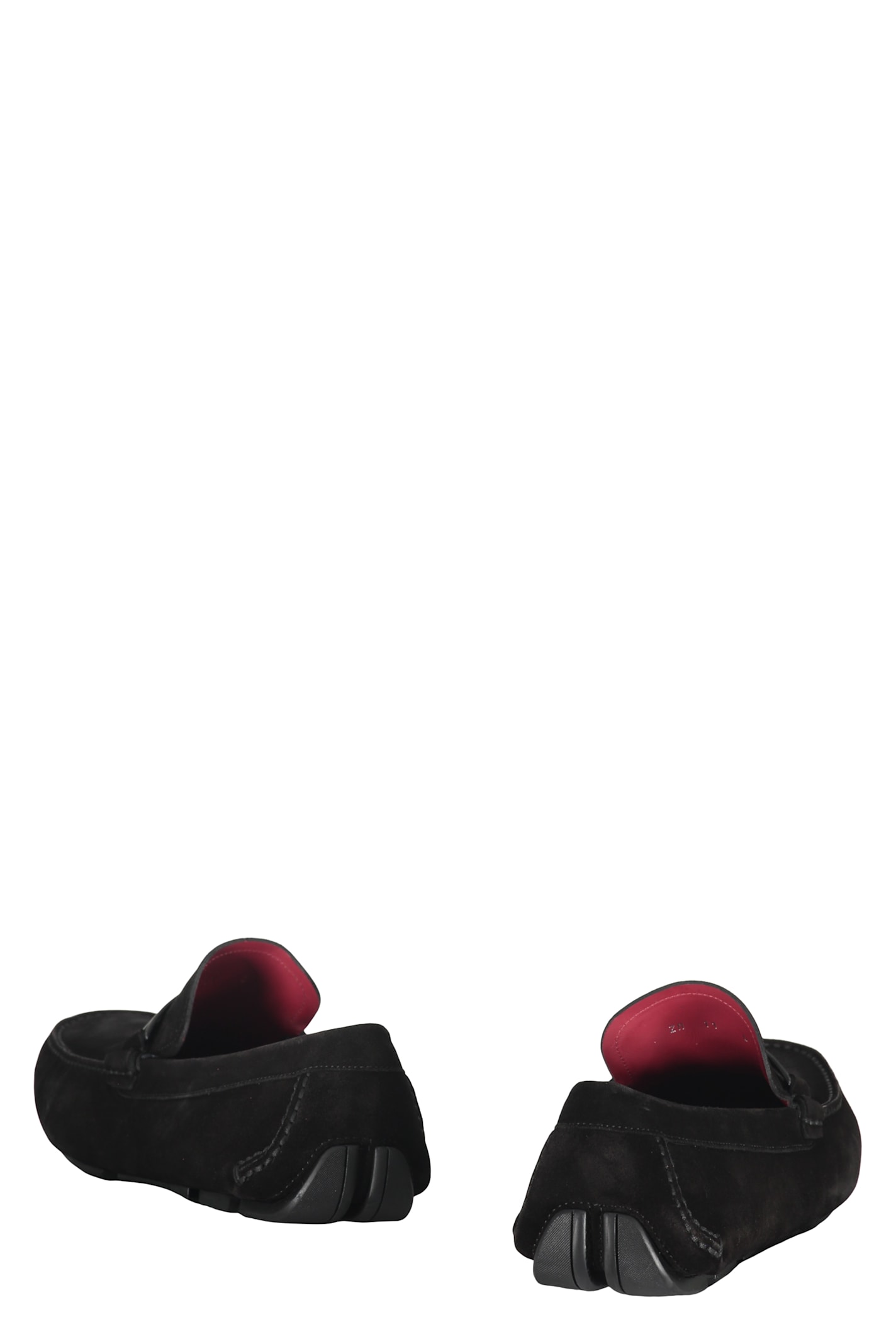 Ferragamo Leather Loafers In Black