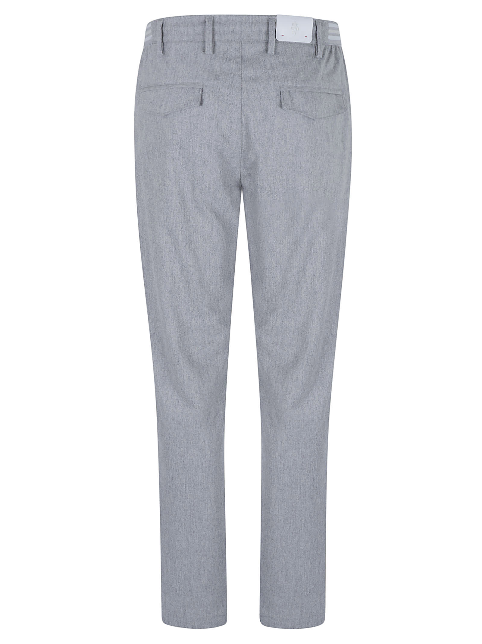 Shop Eleventy Laced Buttoned Trousers  In Grey Melange