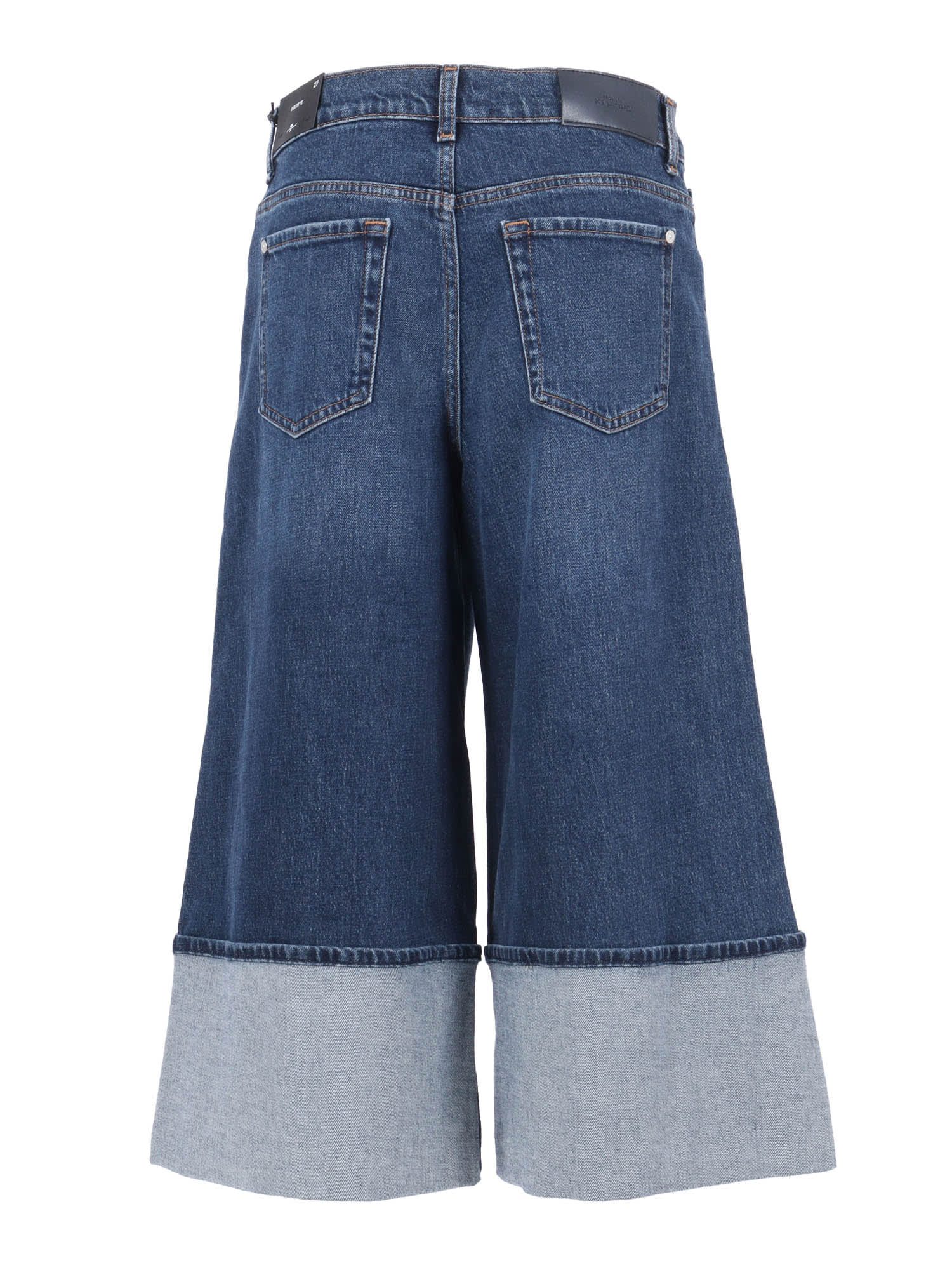 7 For All Mankind Culotte Radar With Wide Cuff In Blue
