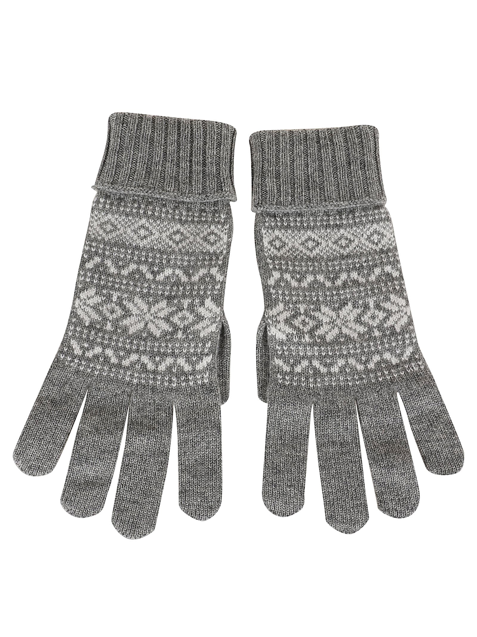 Shop Eleventy Gloves In Grigio Bianco