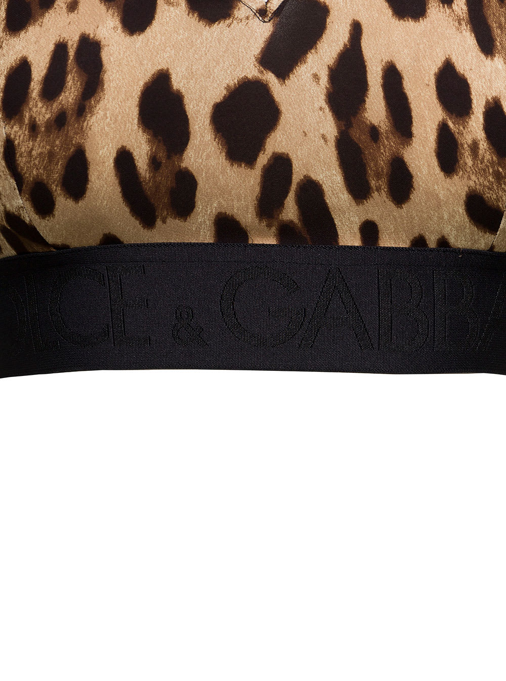 Shop Dolce & Gabbana Brown Leopard Printed Sleeveless Top In Stretch Silk Woman