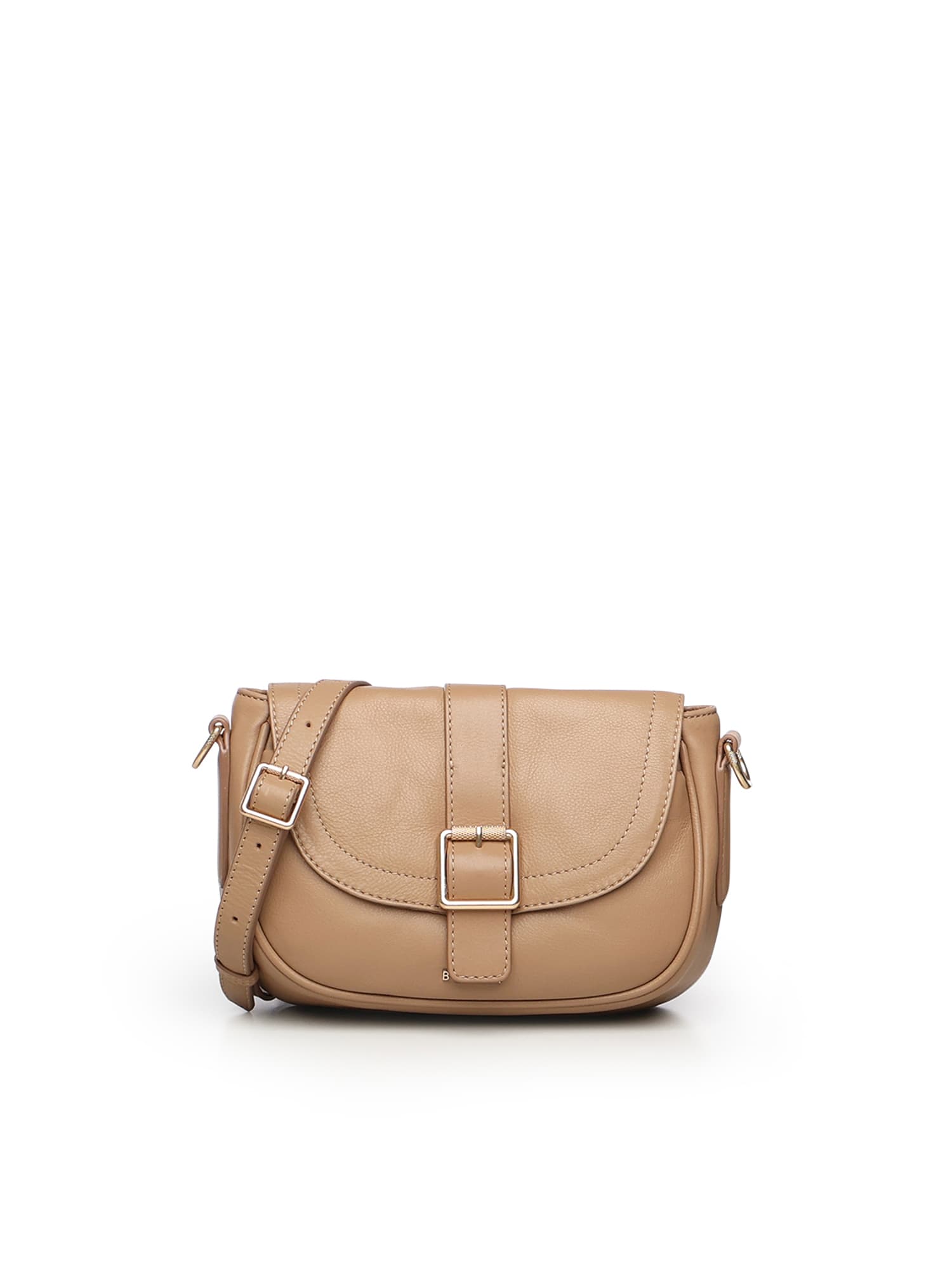 Biasia Leather Mini Crossbody Bag In Nude