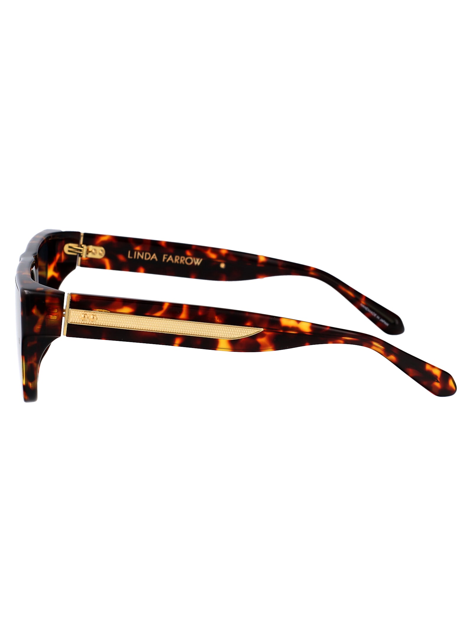 Linda Farrow Sunglasses Lfl1501 C3 Sun C3 In Darkt-shell/lightgold/deepgreen