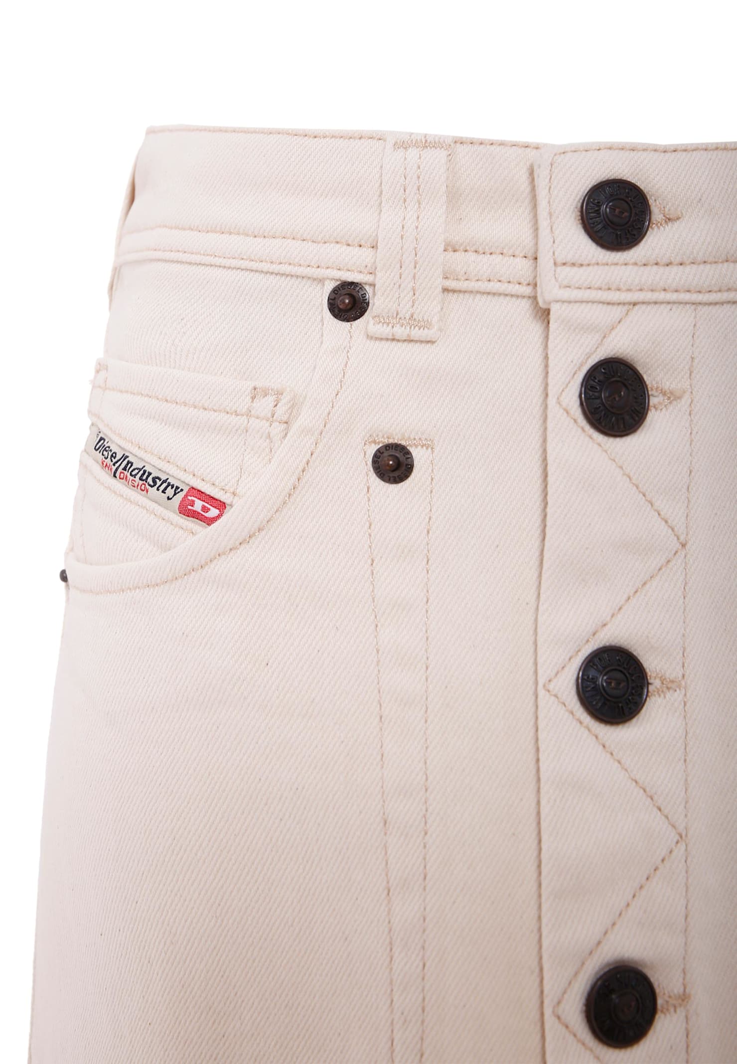 Diesel Ivory Skirt For Girl With Logo In Neutral