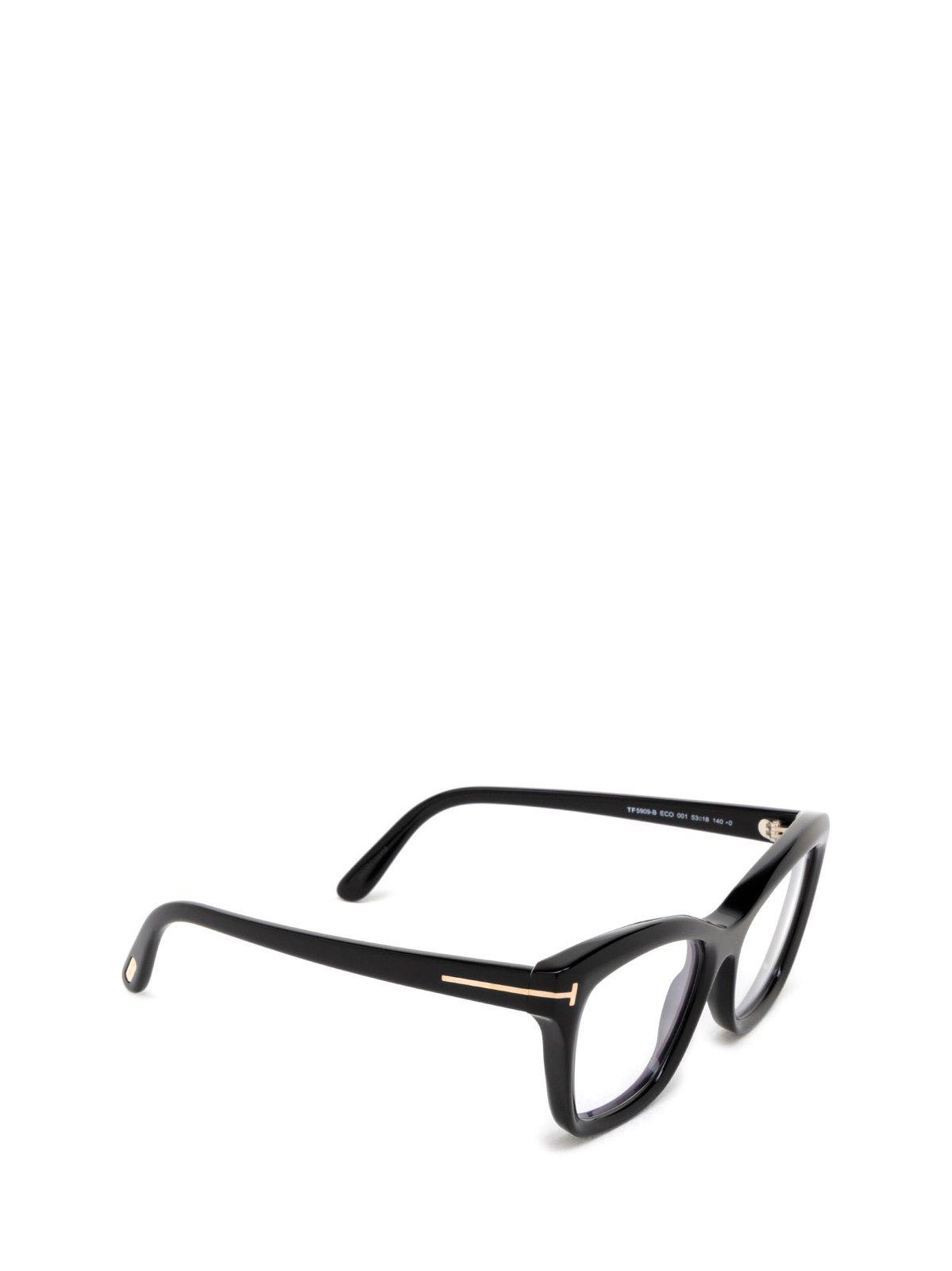 Shop Tom Ford Eyewear Cat-eye Frame Glasses In 53001 - Nero Lucido