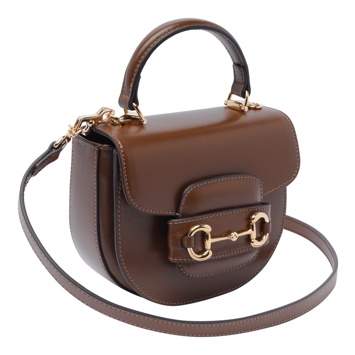 Shop Gucci Mini  Horsebit 1955 Crossbody Bag In Brown