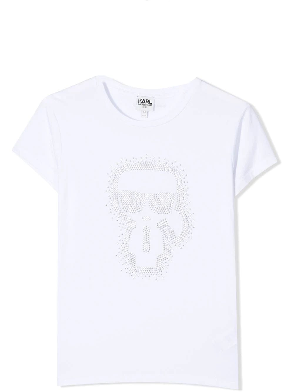 Karl Lagerfeld Kids T-shirt With Rhinestone Application