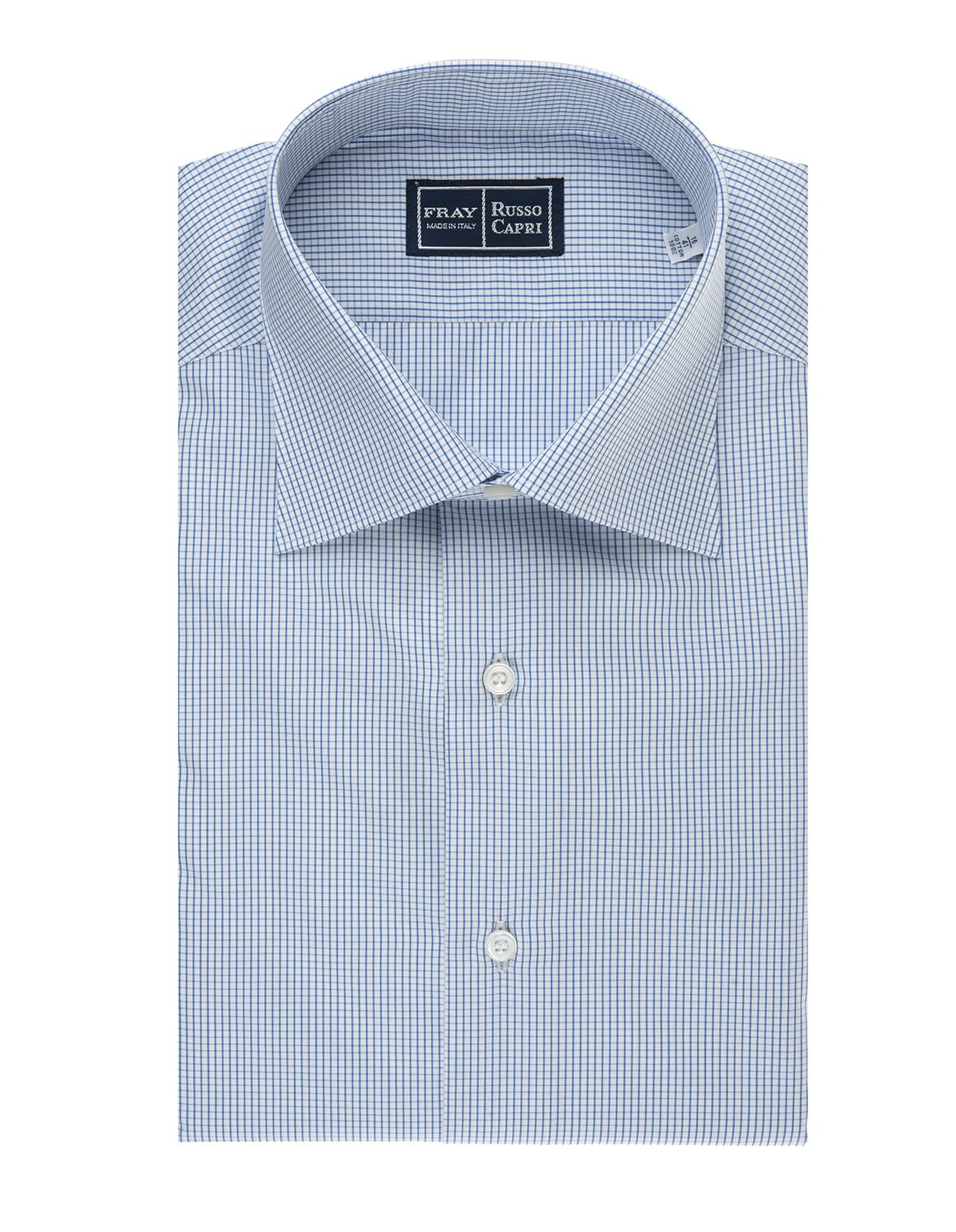 White And Blue Regular Fit Shirt With Micro Checks