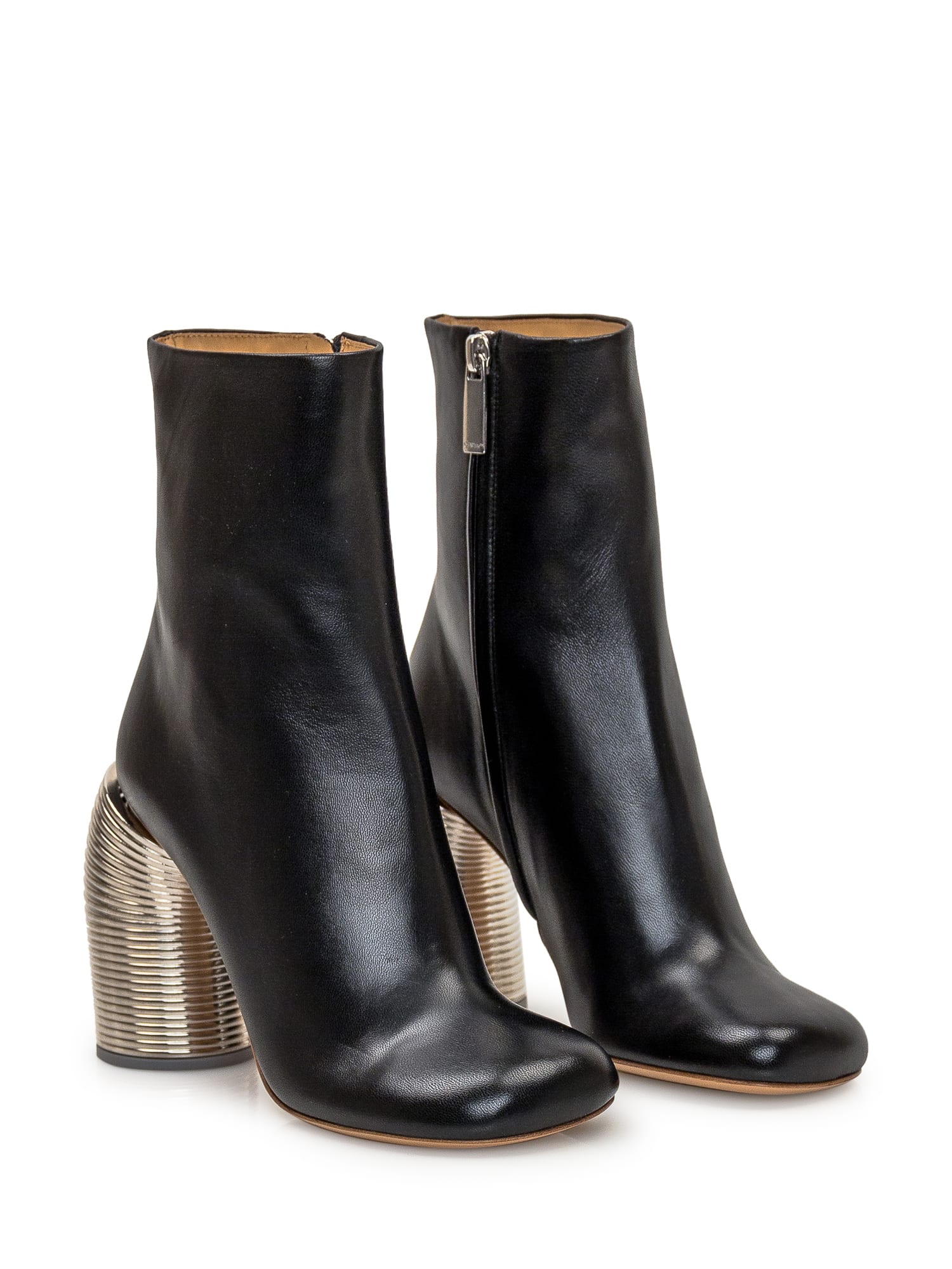 Shop Off-white Silver Spring Boot In Black Silver