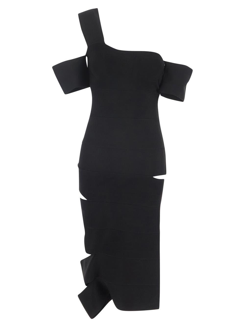 Alexander McQueen Womens Bandage Midi Dress In Black