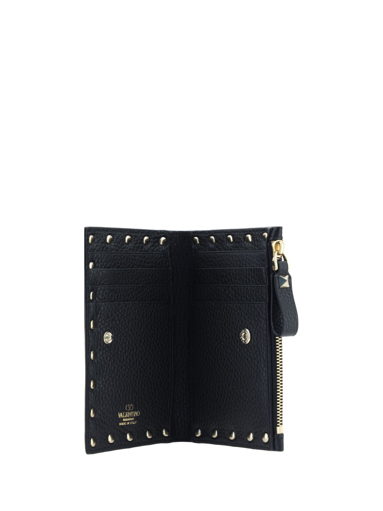 Shop Valentino Garavani Rockstud Wallet In Nero