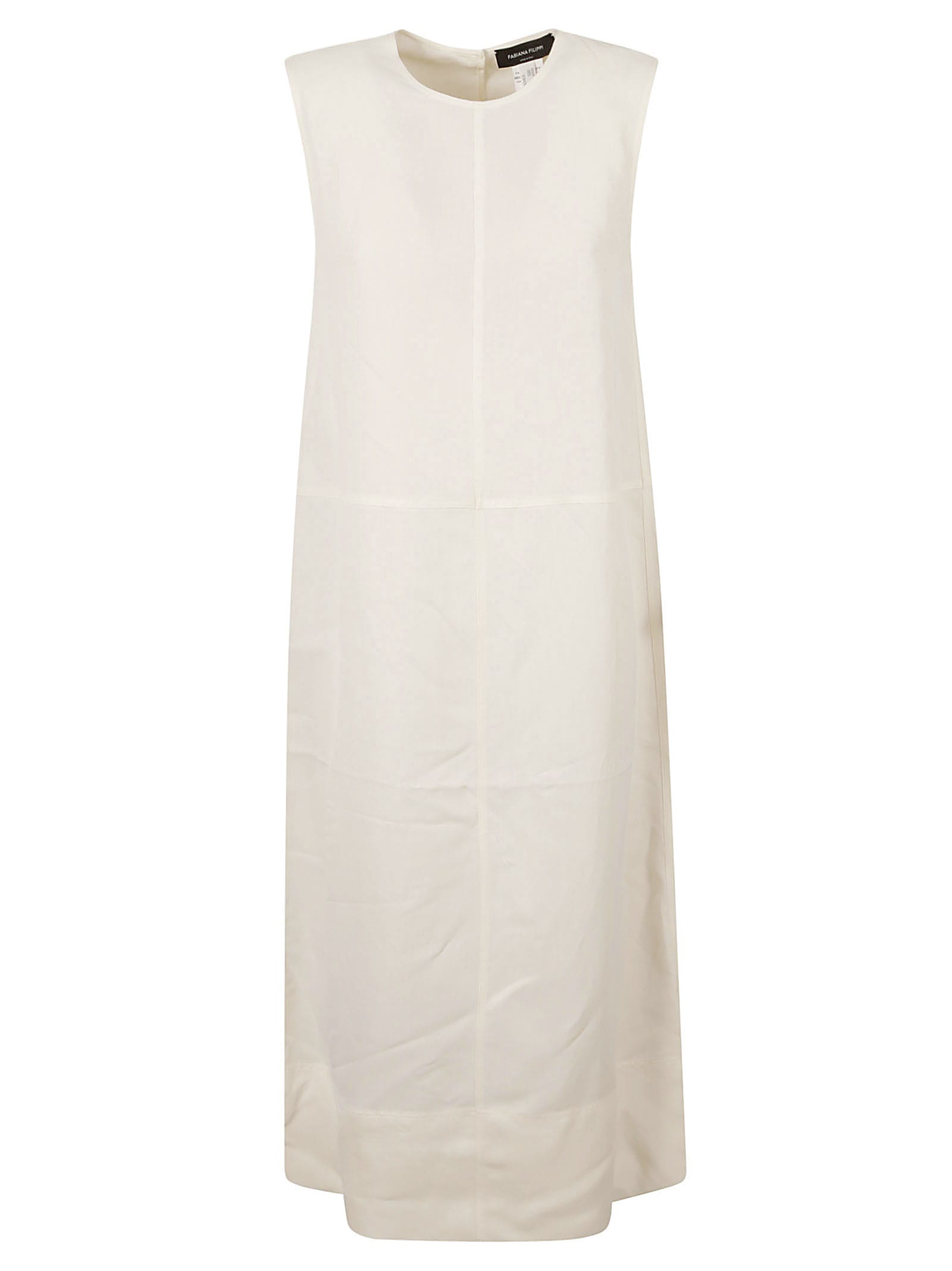 Shop Fabiana Filippi Long-length Sleeveless Dress In White