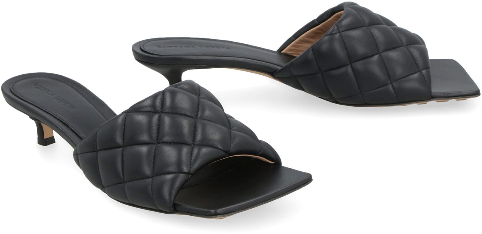 Shop Bottega Veneta Padded Leather Sandals In Black