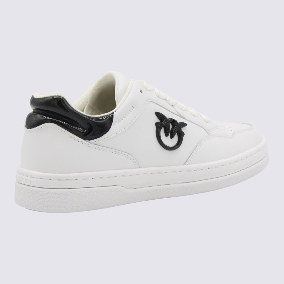 Pinko Sneakers With Love Birds Logo Plaque In White