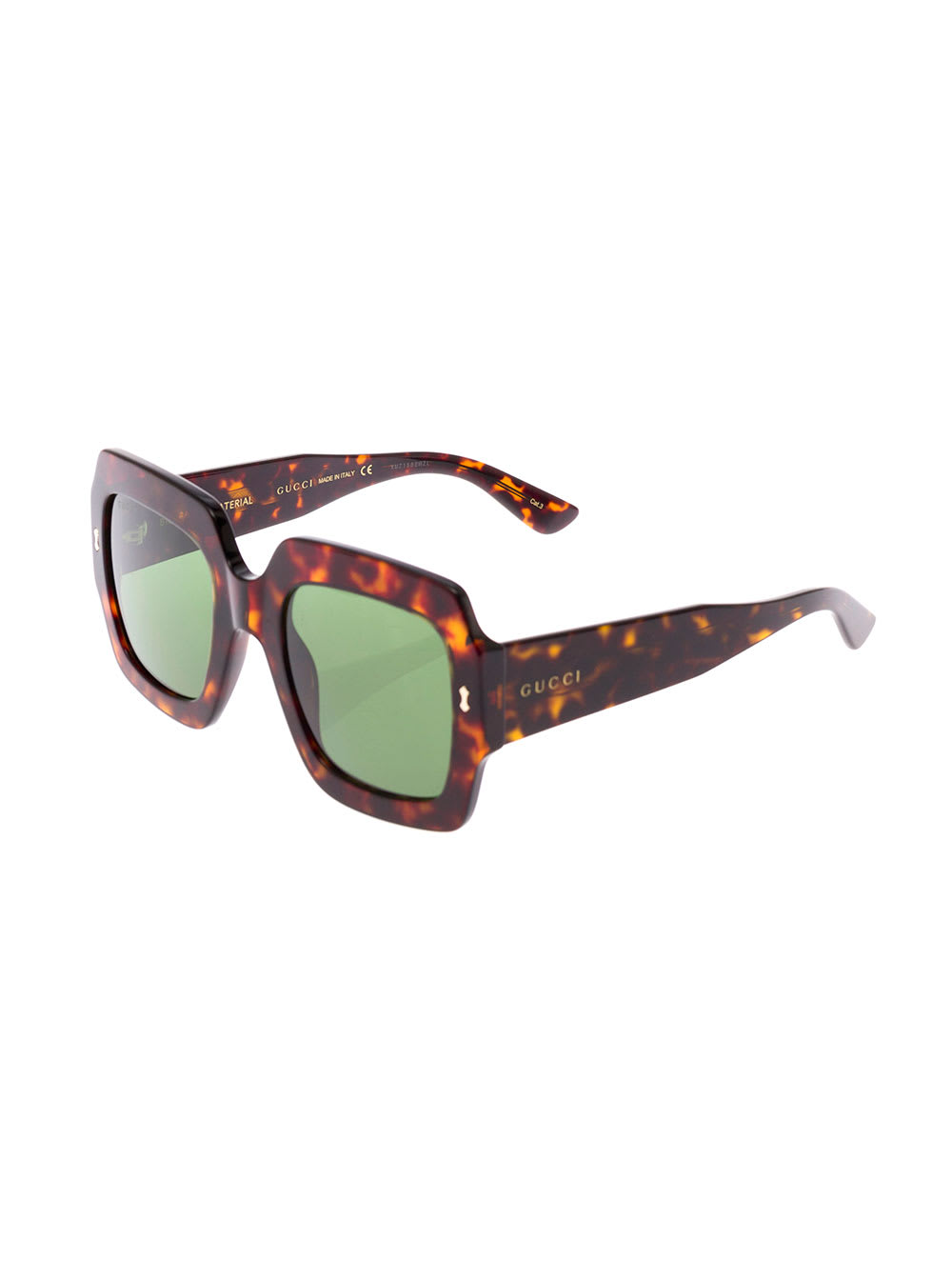 Gucci Womans Tortoise Brown Acetate Square Sunglasses In Brown