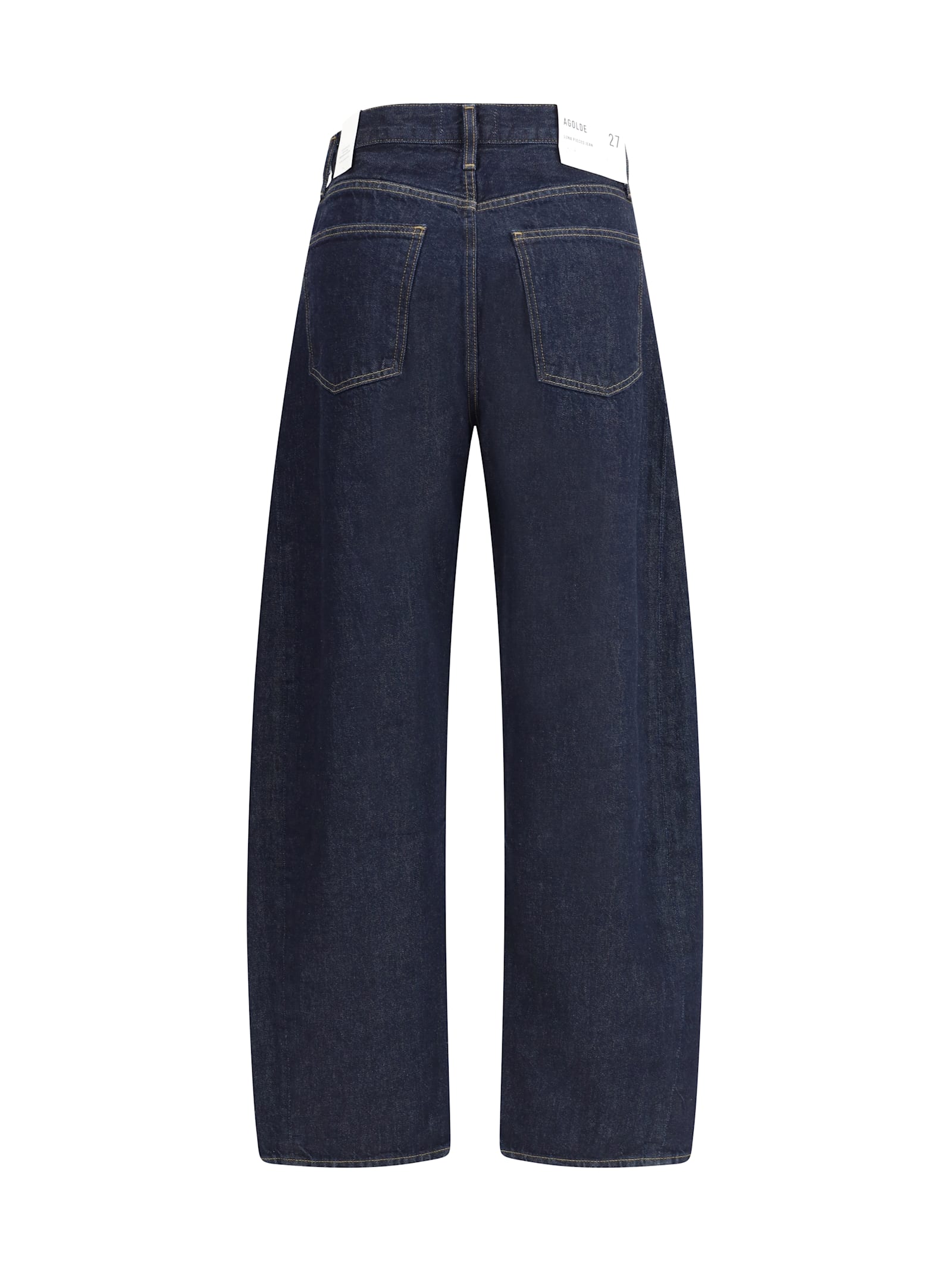 Agolde Luna Pieced Taper Jeans High Waist Color Rinse In Black