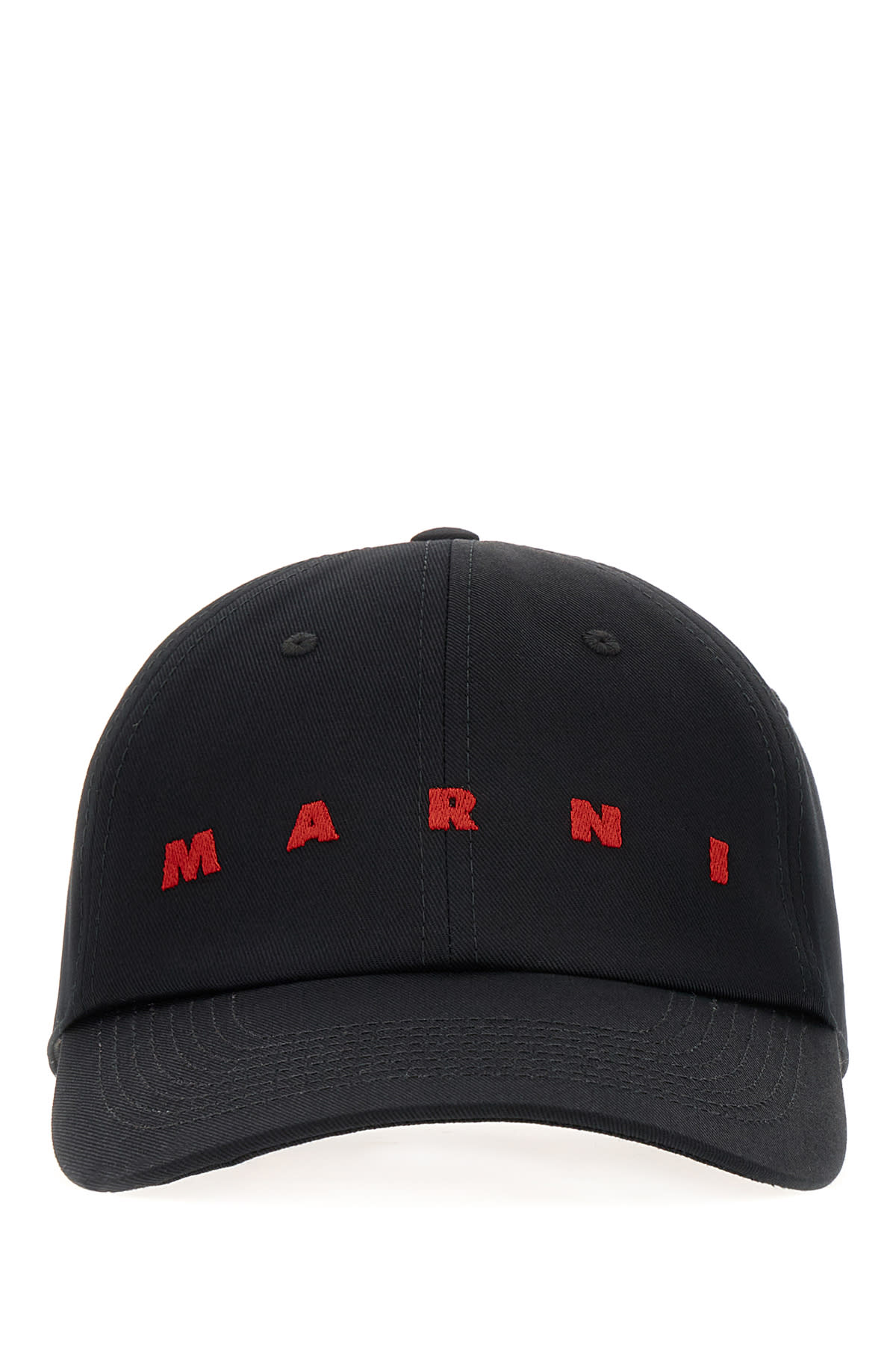 Shop Marni Black Cotton Baseball Cap In 00n99