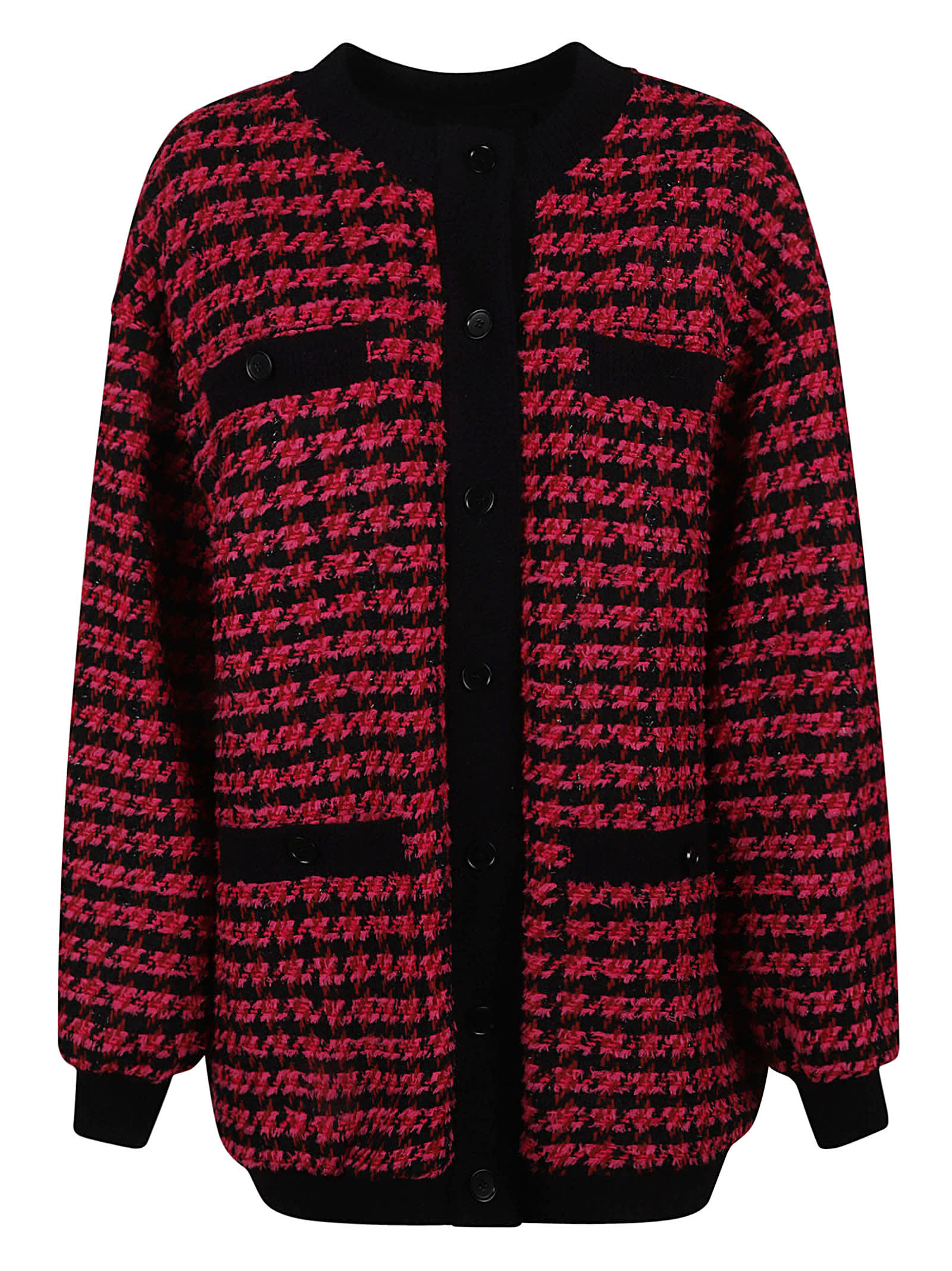 MSGM HOUNDSTOOTH WOVEN CARDIGAN