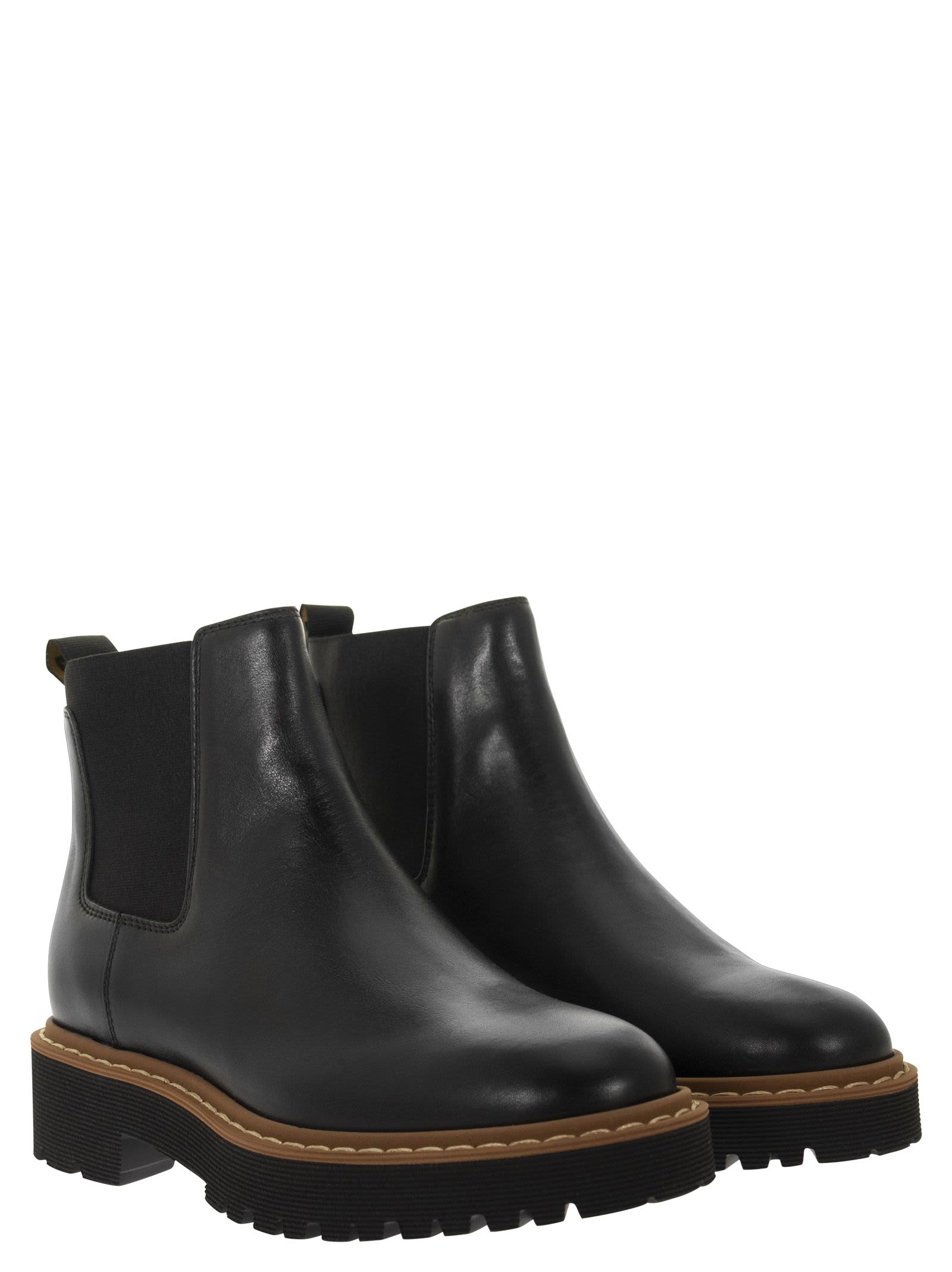 Hogan Leather Chelsea Boots In Black | ModeSens