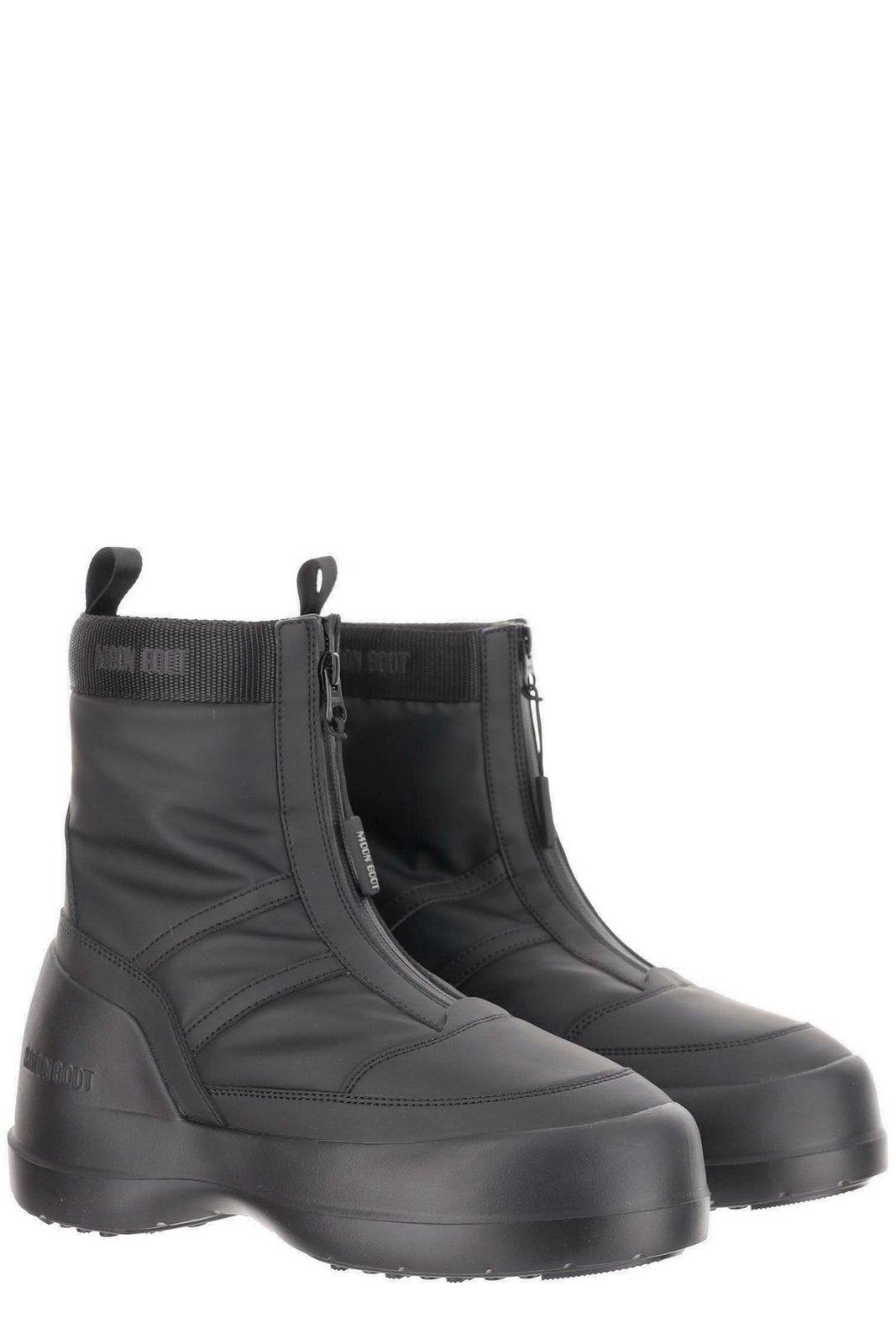 Shop Moon Boot Luna Round Toe Boots In Black