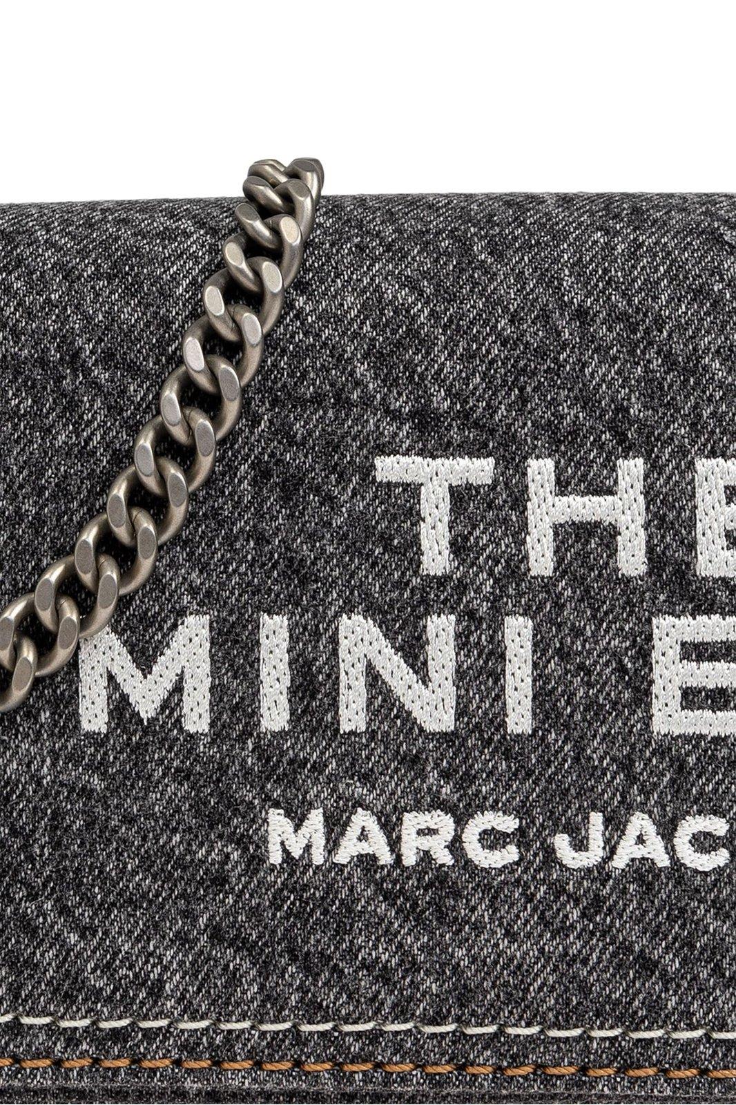 Shop Marc Jacobs The Denim Chain Mini Shoulder Bag In Black Wash