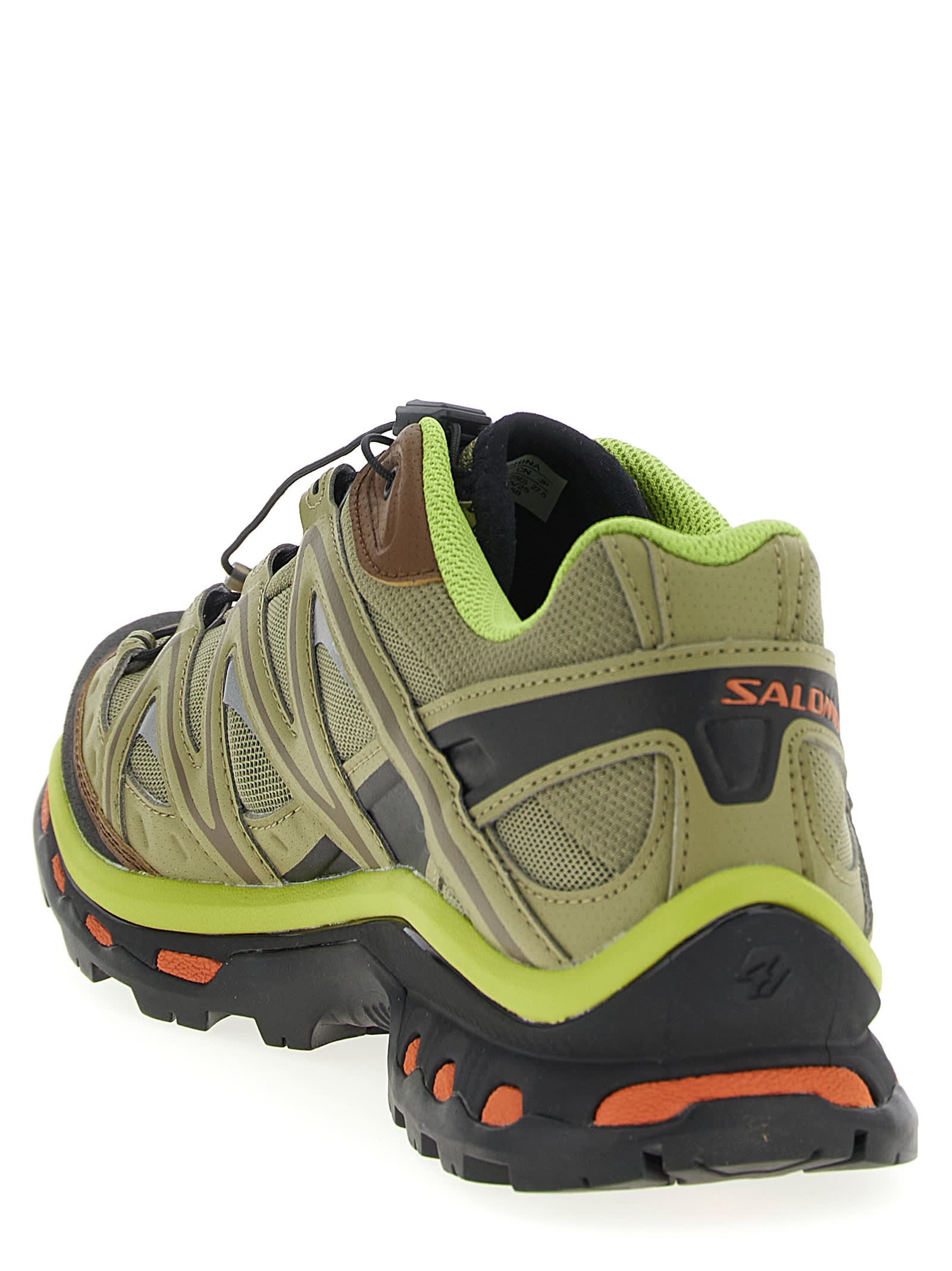 Salomon Rounded Toe Sneakers With Logo-printed Mesh In Green