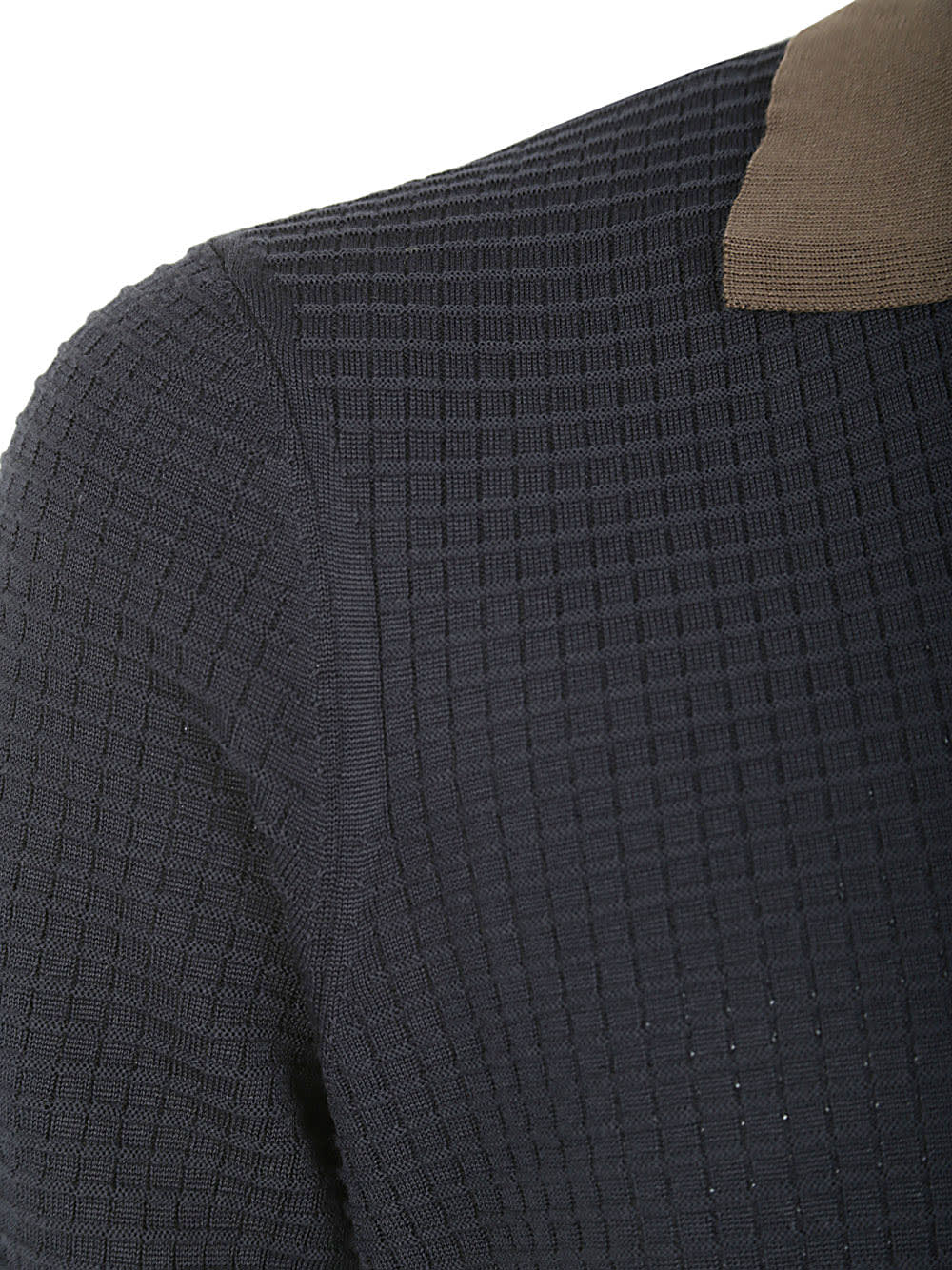 Shop Drumohr 3/4 Sleeves Sweater In Blue Brown