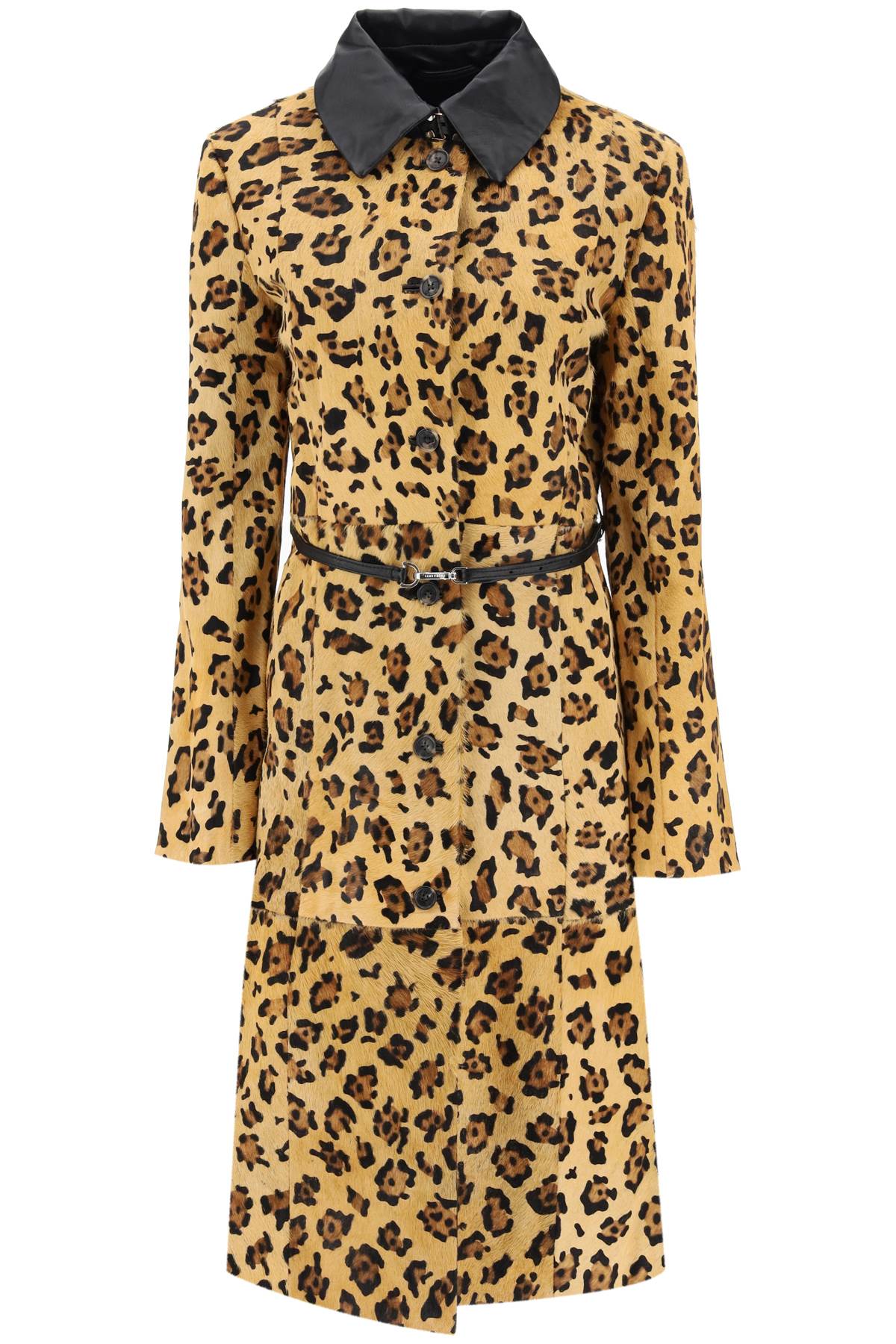 Shop Saks Potts Ginger Leopard Motif Ponyskin Coat In Leopard (beige)