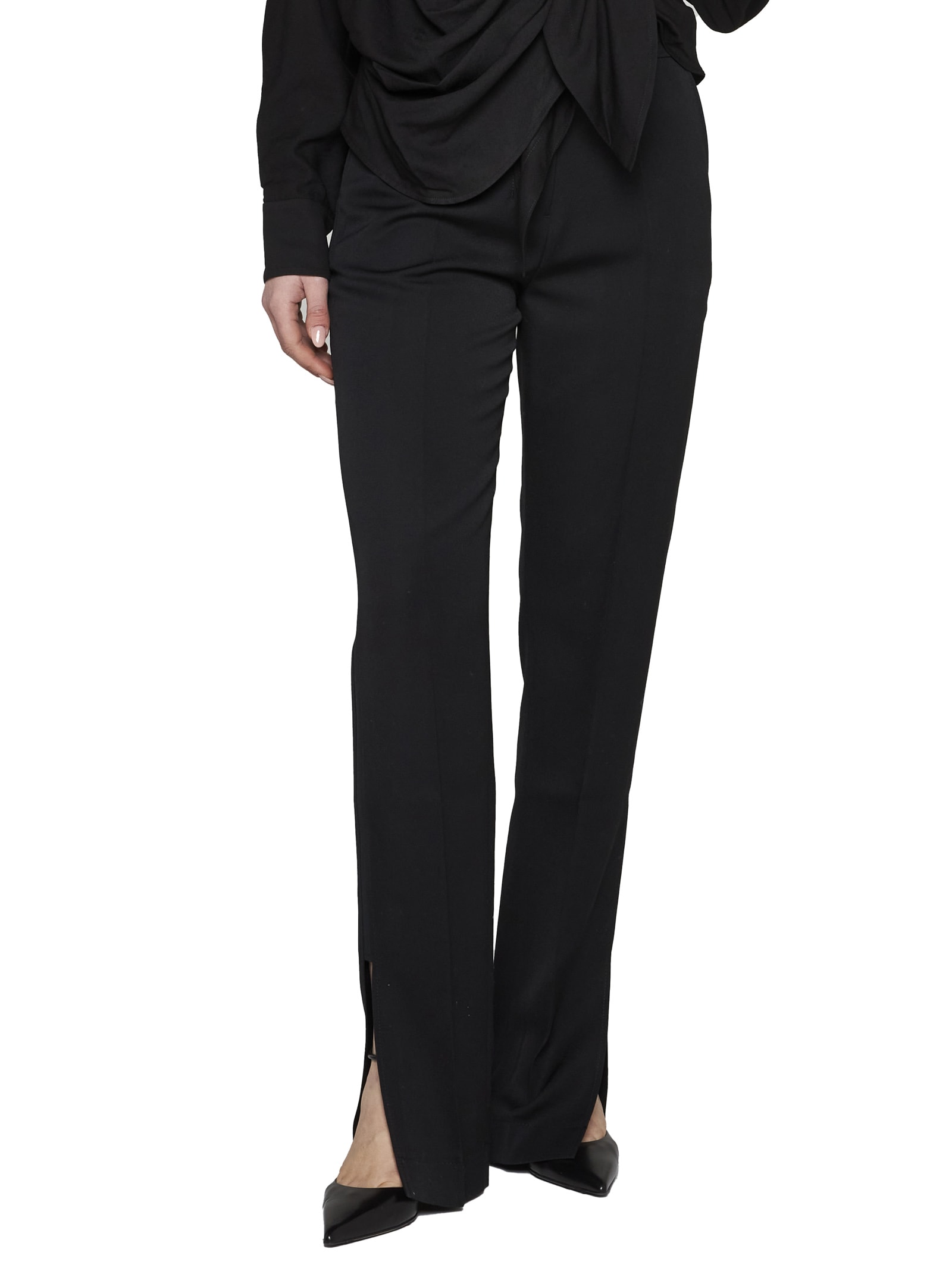 Jacquemus Tibau Wool Trousers In Black