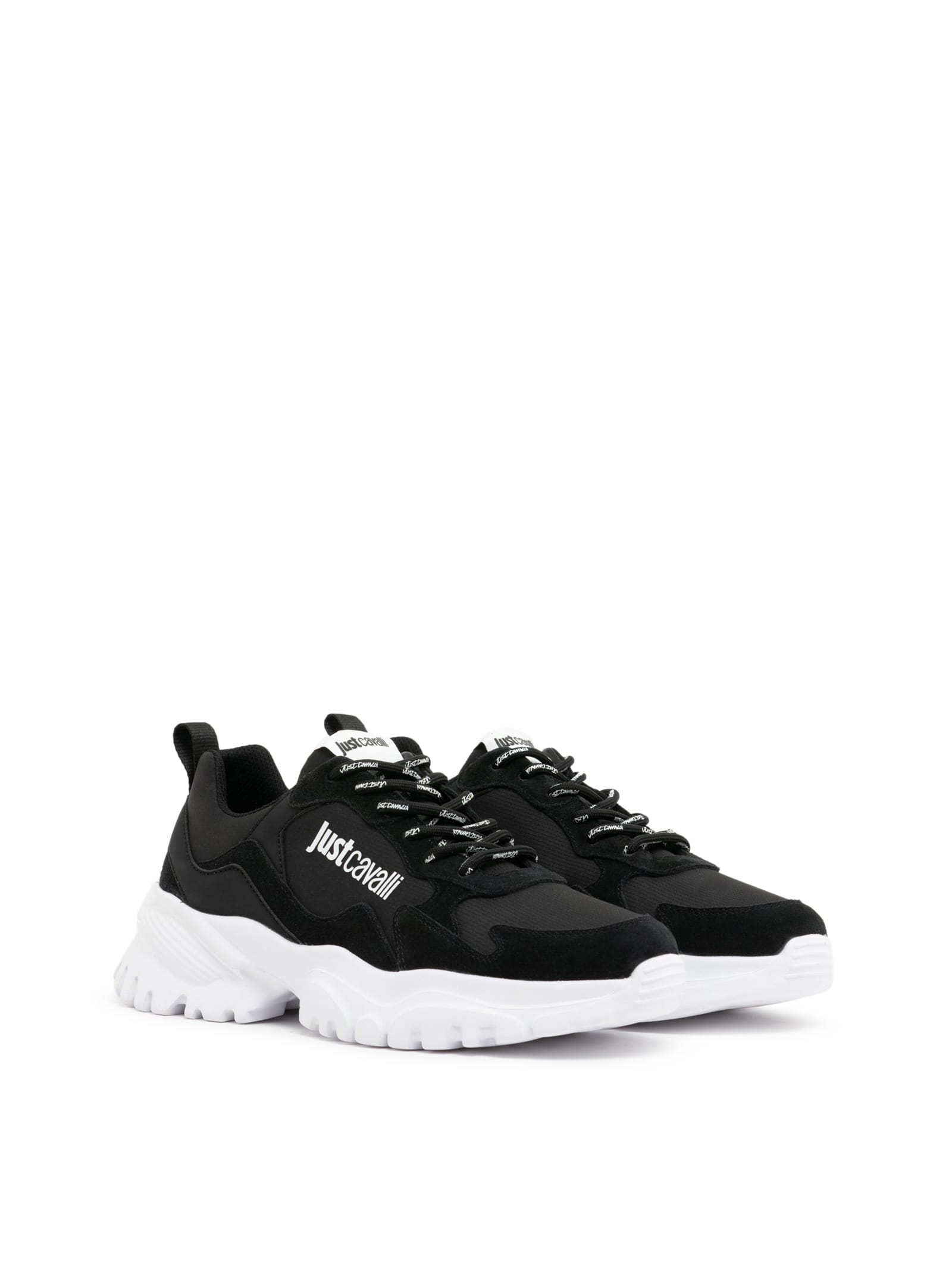 Just Cavalli Black Low Top Sneakers