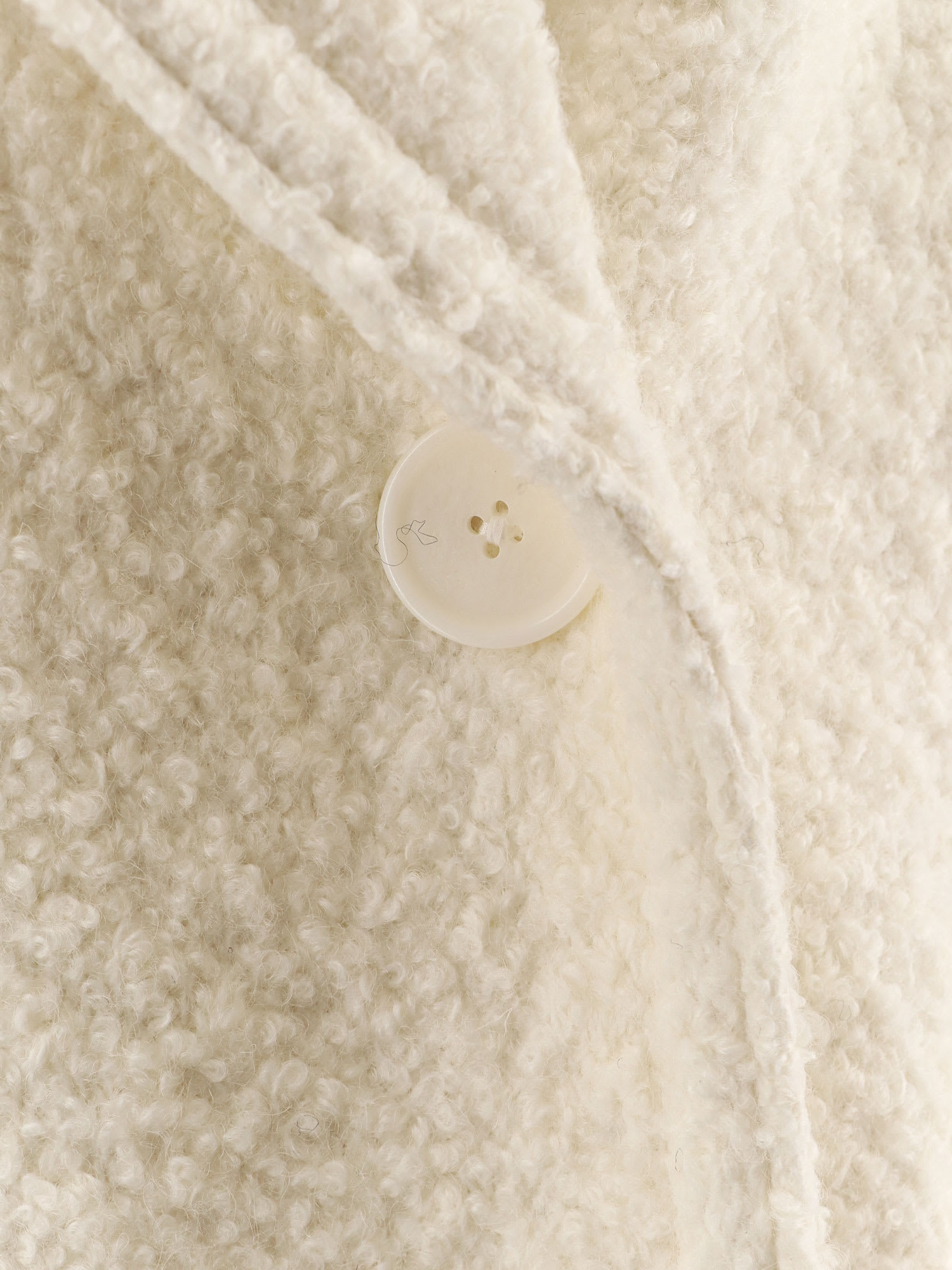 Hugo Boss Wool Blend Caban Coat In White