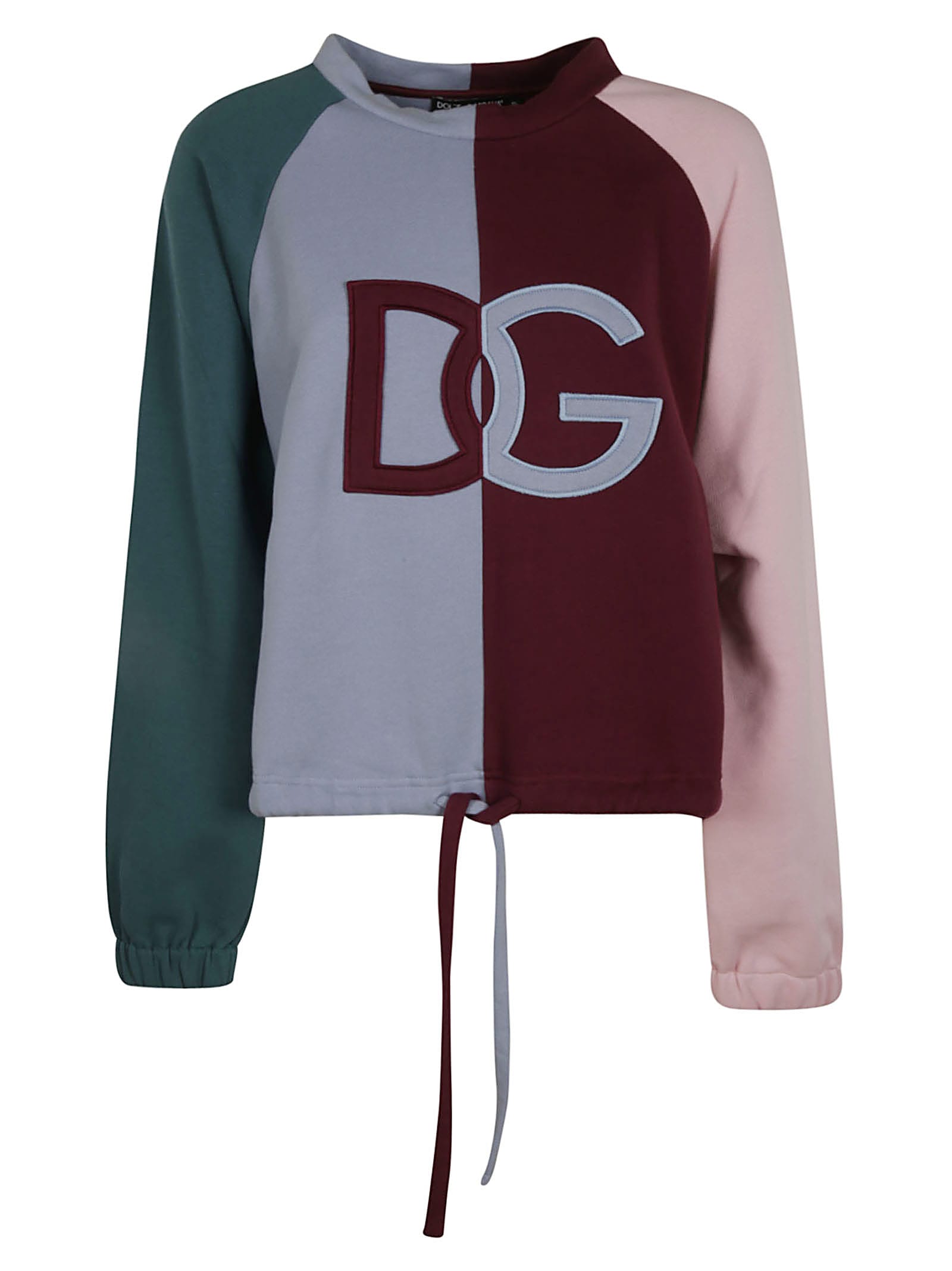 Dolce & Gabbana Tie-waist Colourblock Logo Sweatshirt