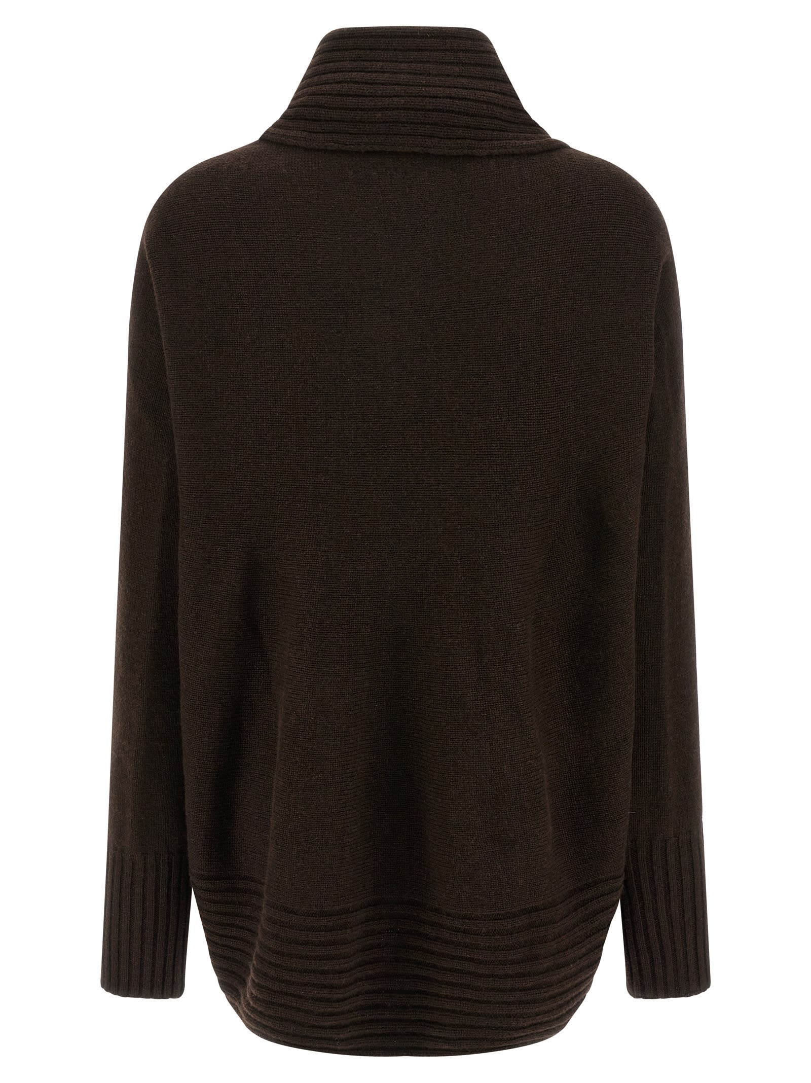 Alberta Ferretti Shawl Collar Knit Cardigan Brooch In Black